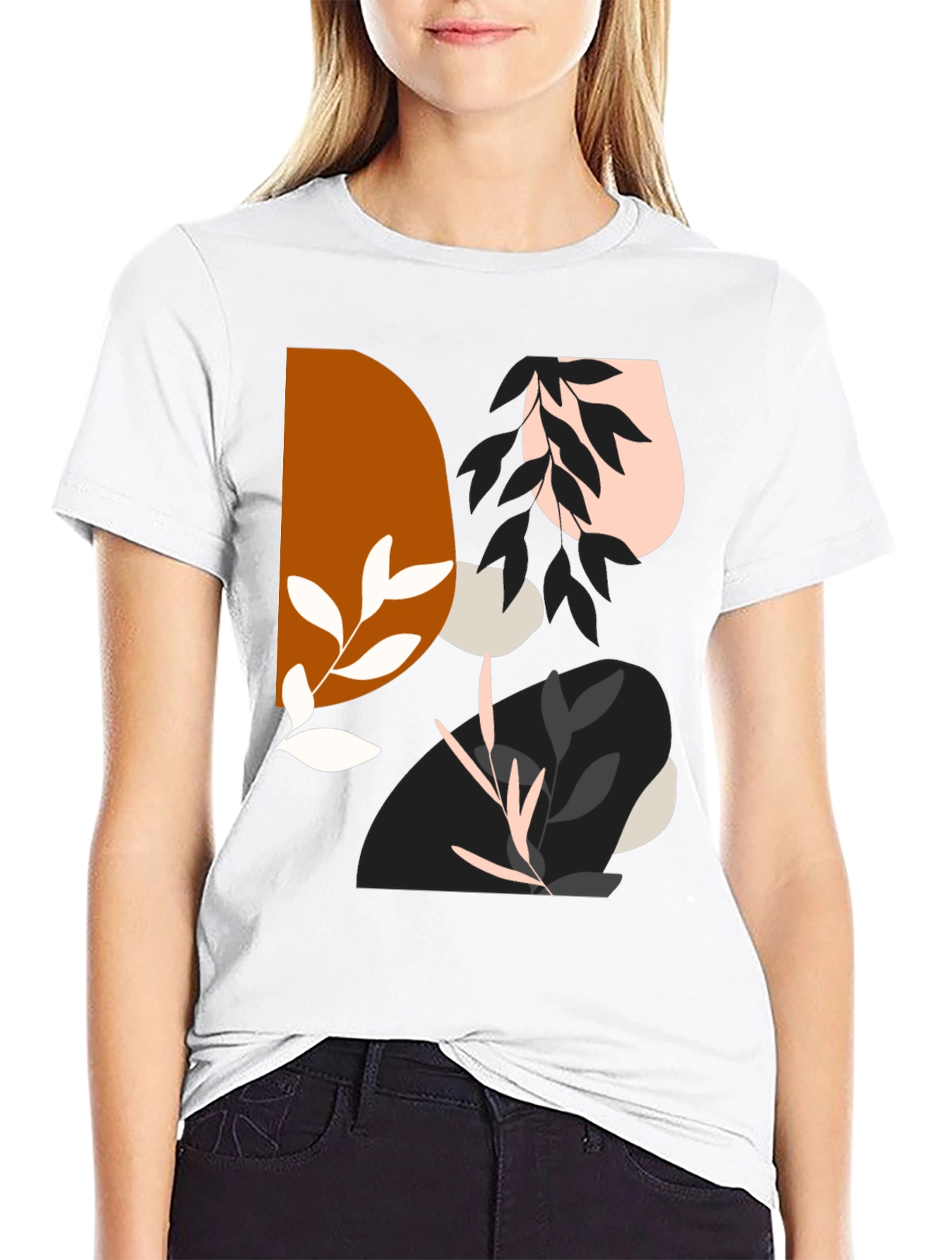 Abstract Graphic Print Mens Black T-Shirt