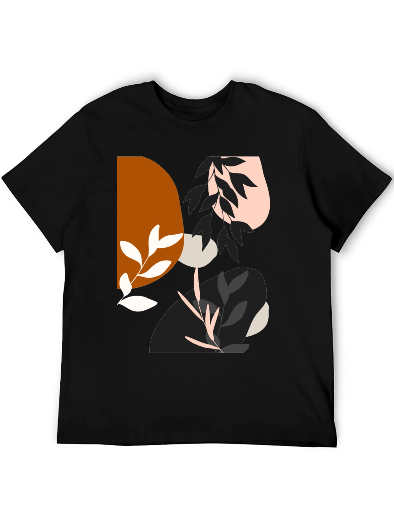 Abstract Graphic Print Mens Black T-Shirt