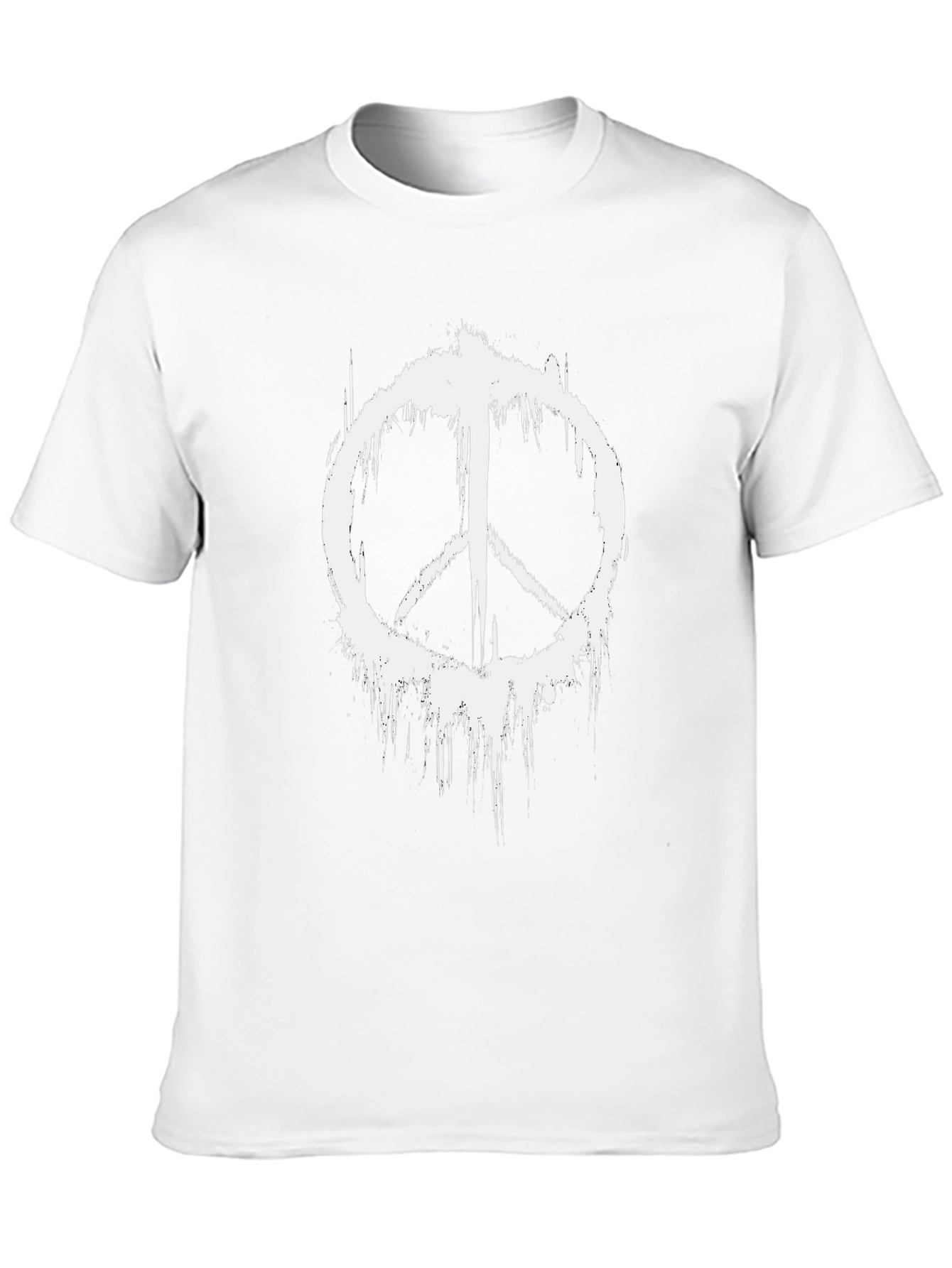 Distressed Peace Sign Black Graphic T-Shirt