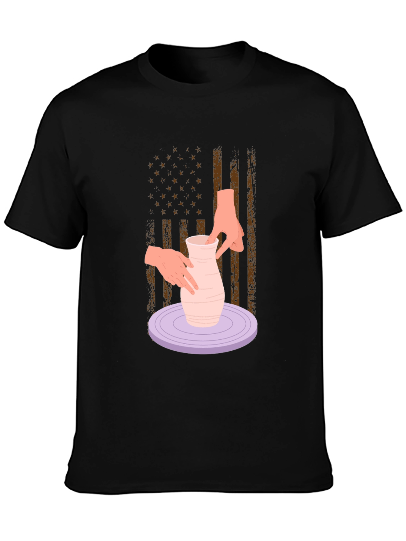 Pottery American Flag T-Shirt - Artsy Patriotic Tee