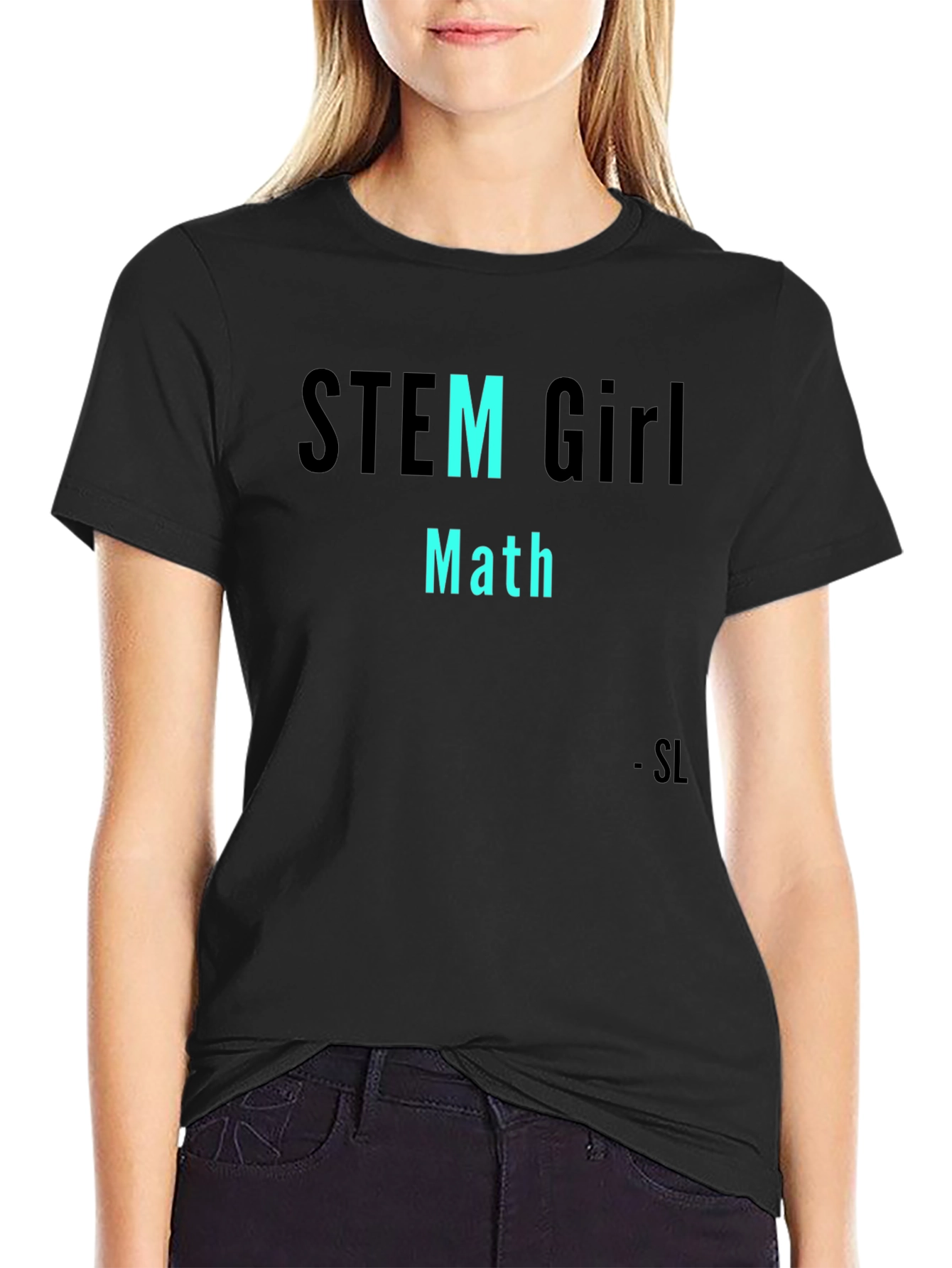 STEM Girl Math Black T-Shirt
