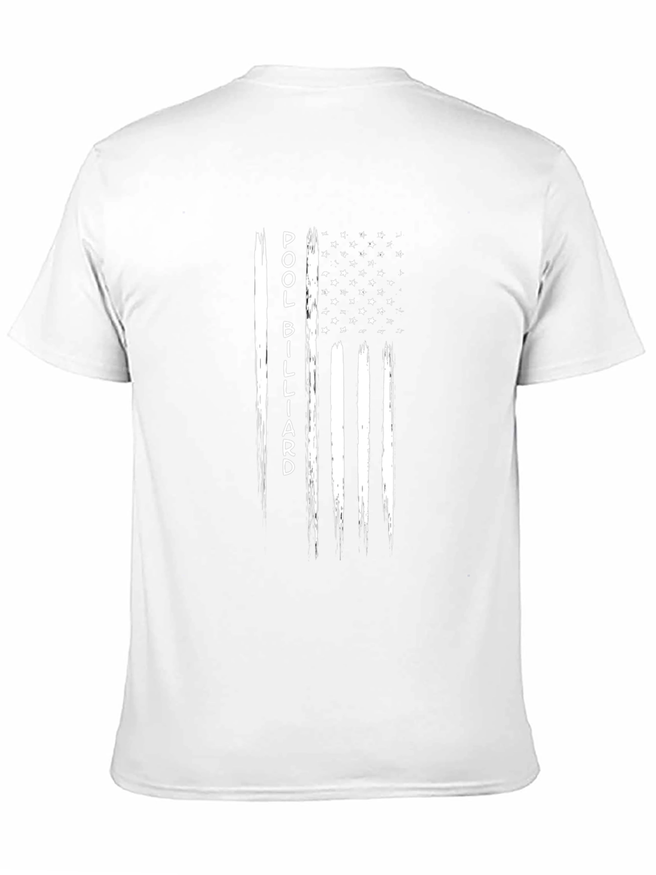 Pool Billiard American Flag T-Shirt - Black