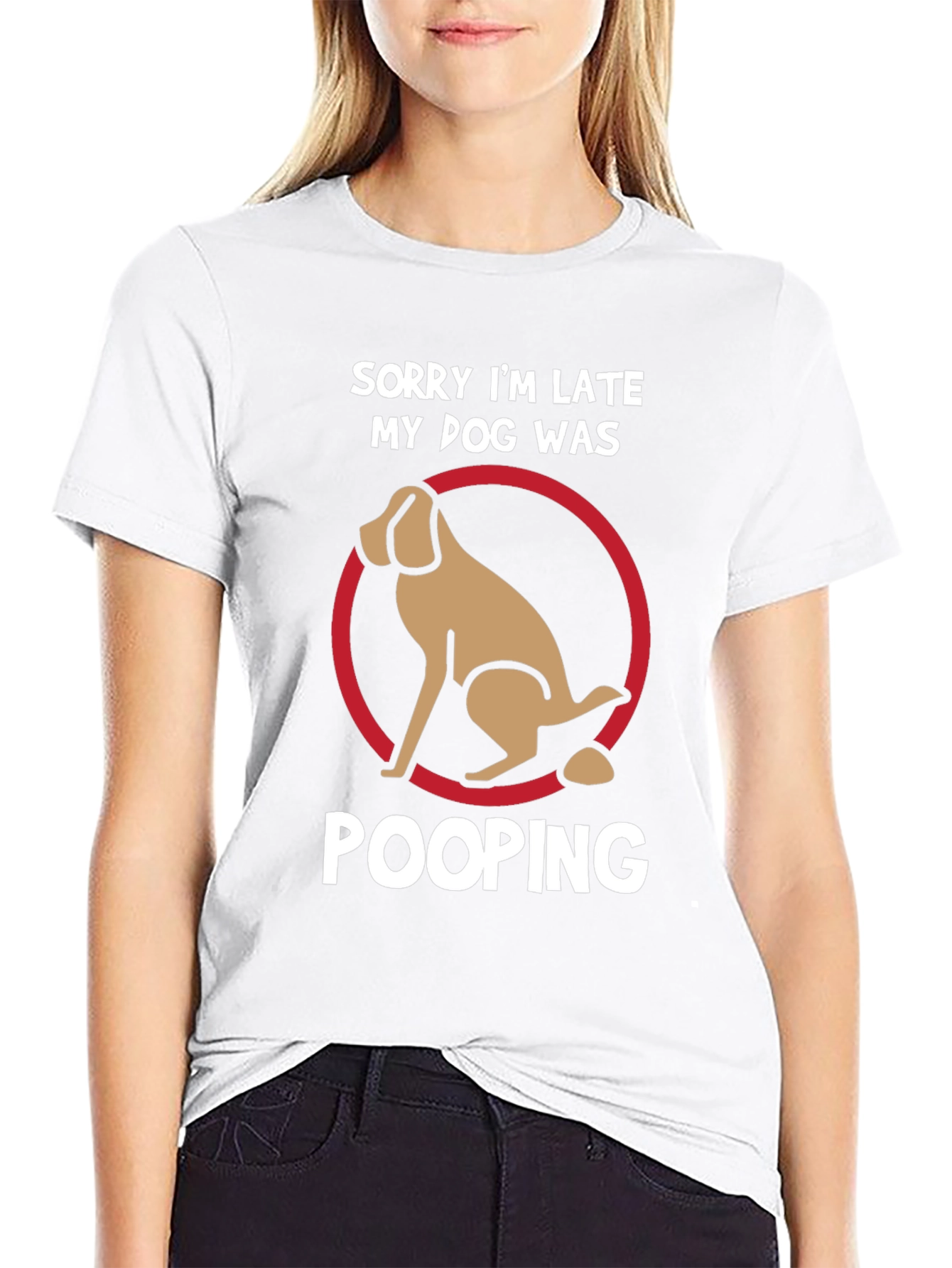 Funny Dog Pooping Graphic T-Shirt