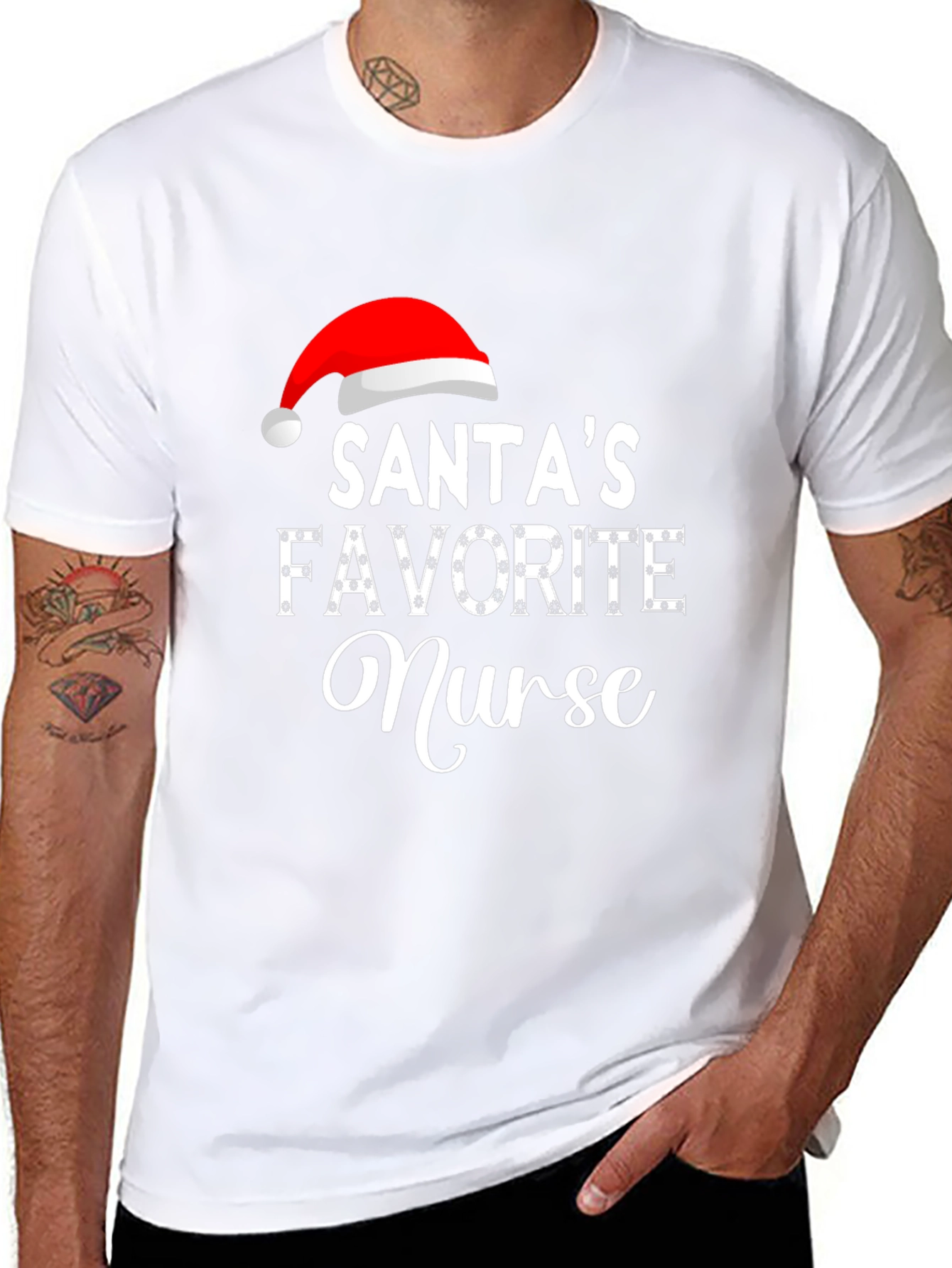 Santas Favorite Nurse Holiday T-Shirt