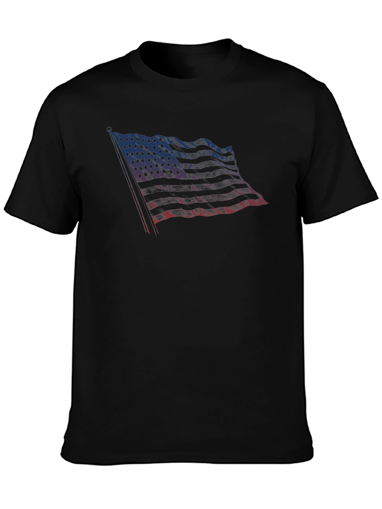 American Flag Distressed Graphic T-Shirt