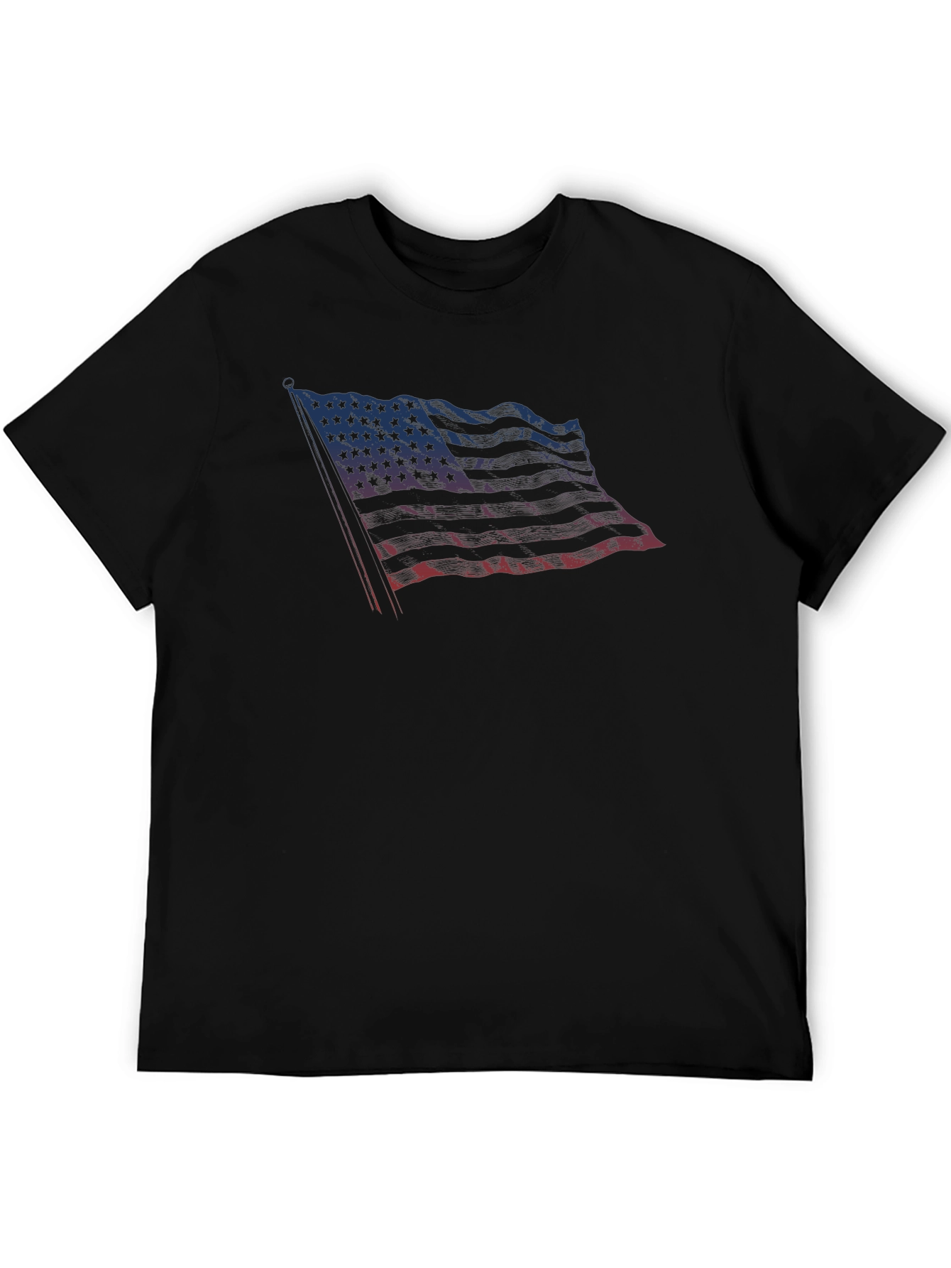 American Flag Distressed Graphic T-Shirt