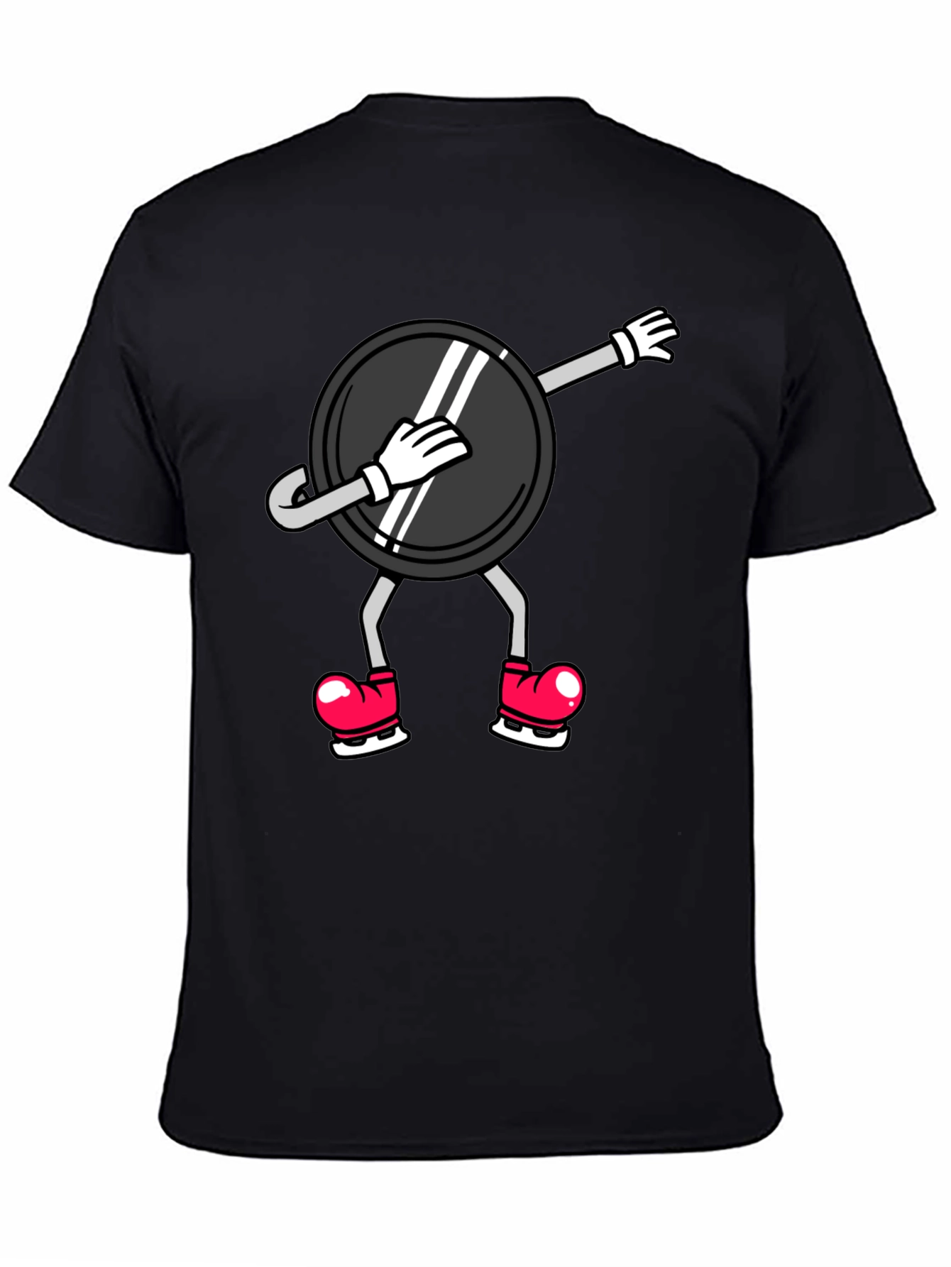 Dabbing Hockey Puck T-Shirt - Black