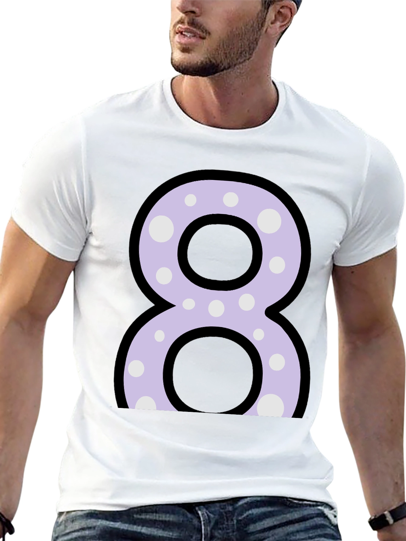 Fun Number 8 T-Shirt - Polka Dot Design