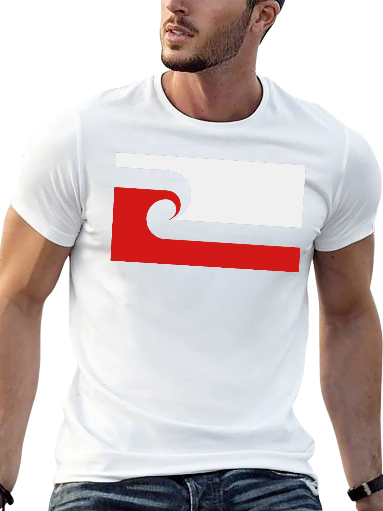 Unique Wave Design Black T-Shirt