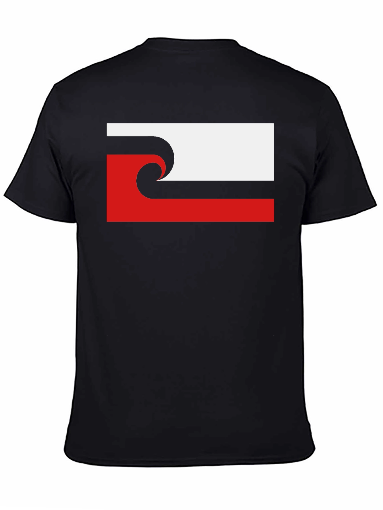 Unique Wave Design Black T-Shirt