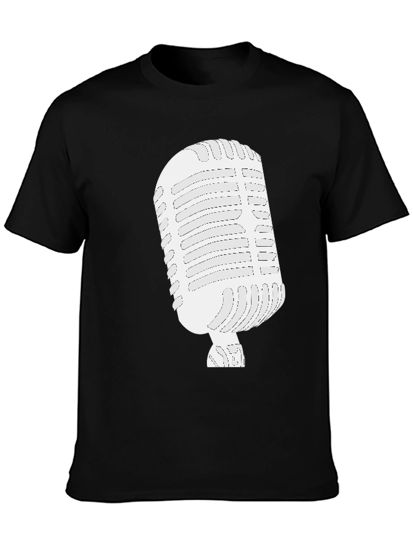 Retro Microphone Graphic Tee - Classic Vocal Style