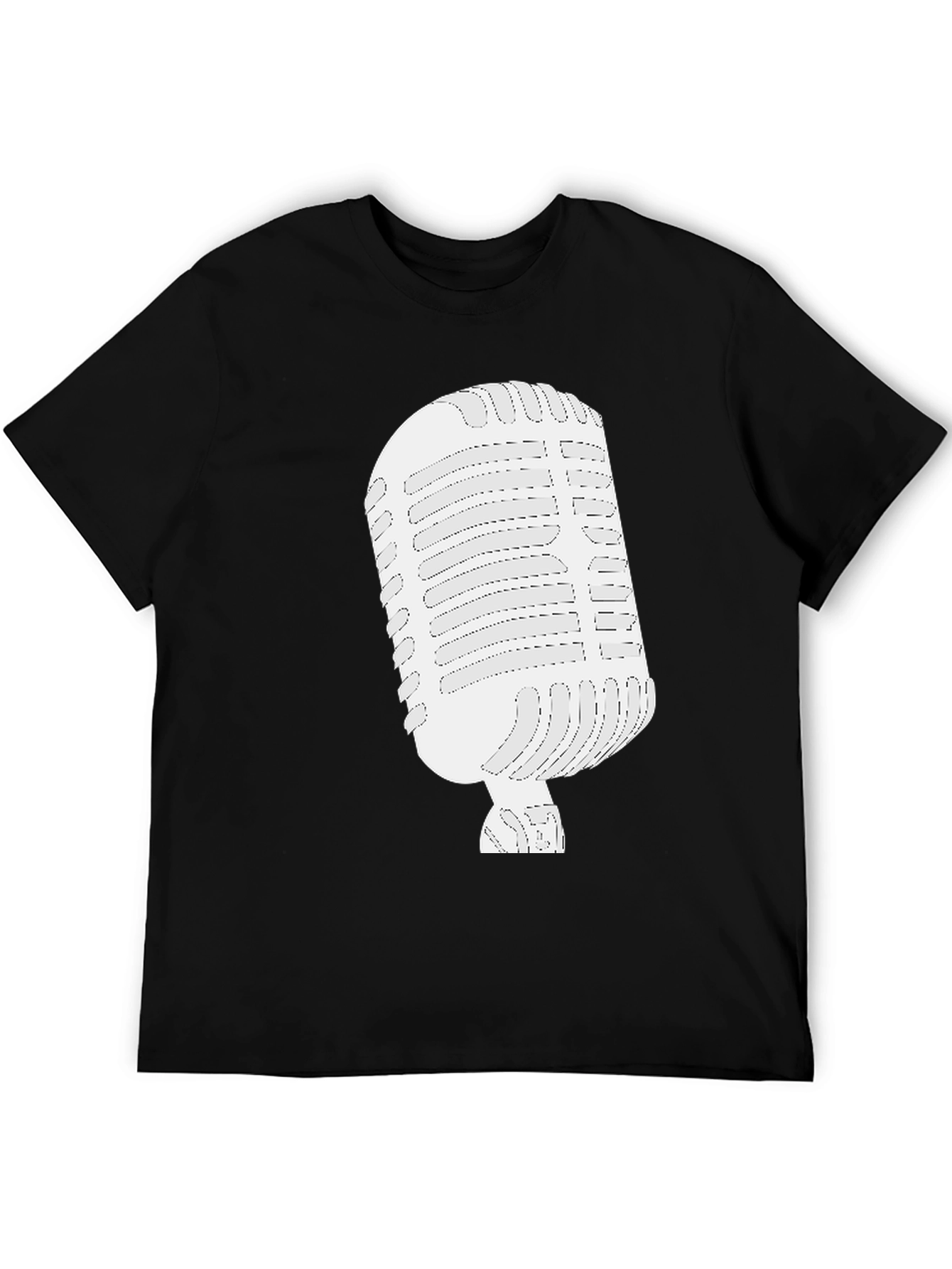 Retro Microphone Graphic Tee - Classic Vocal Style