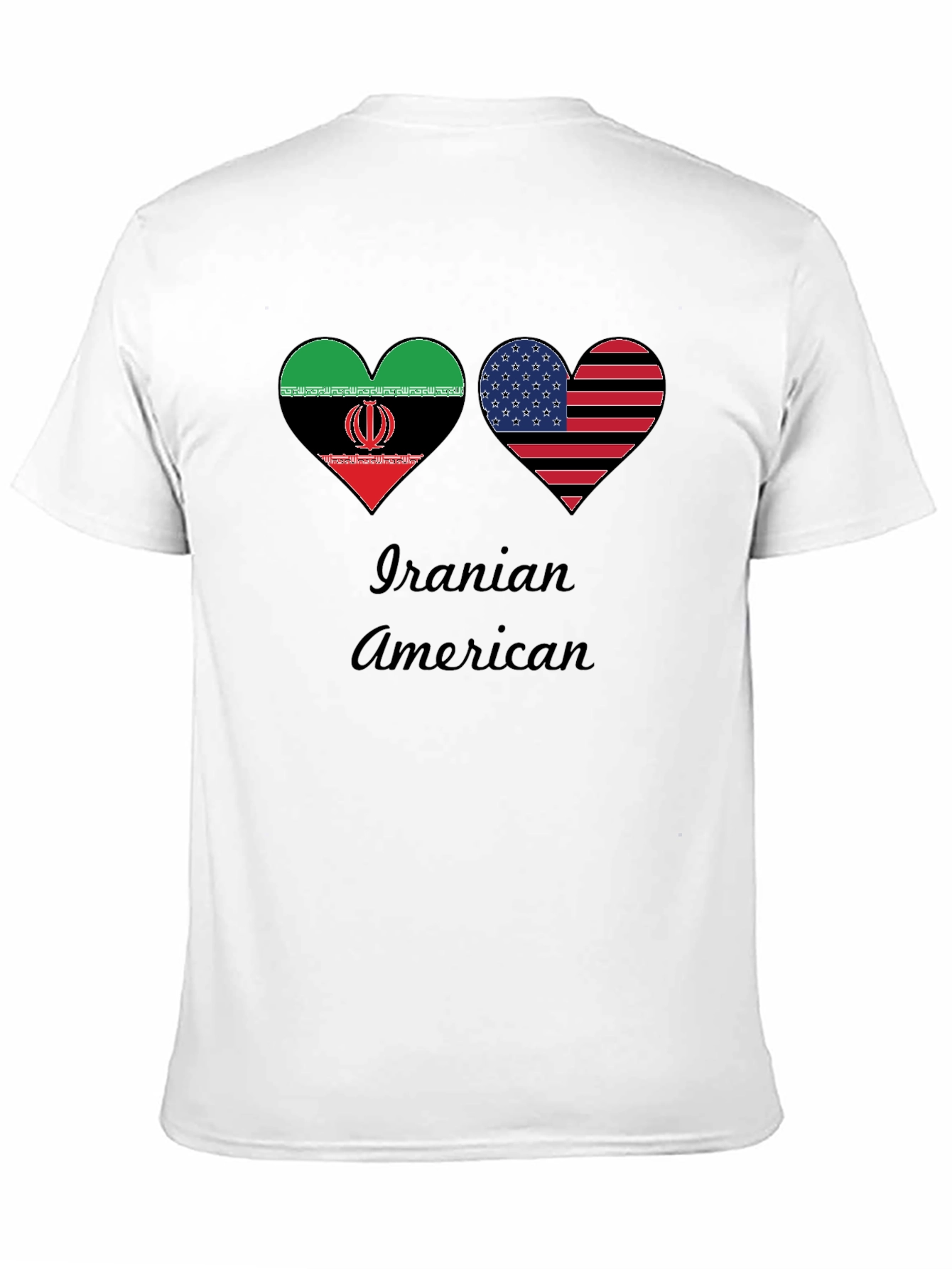Iranian American Flag Heart T-Shirt