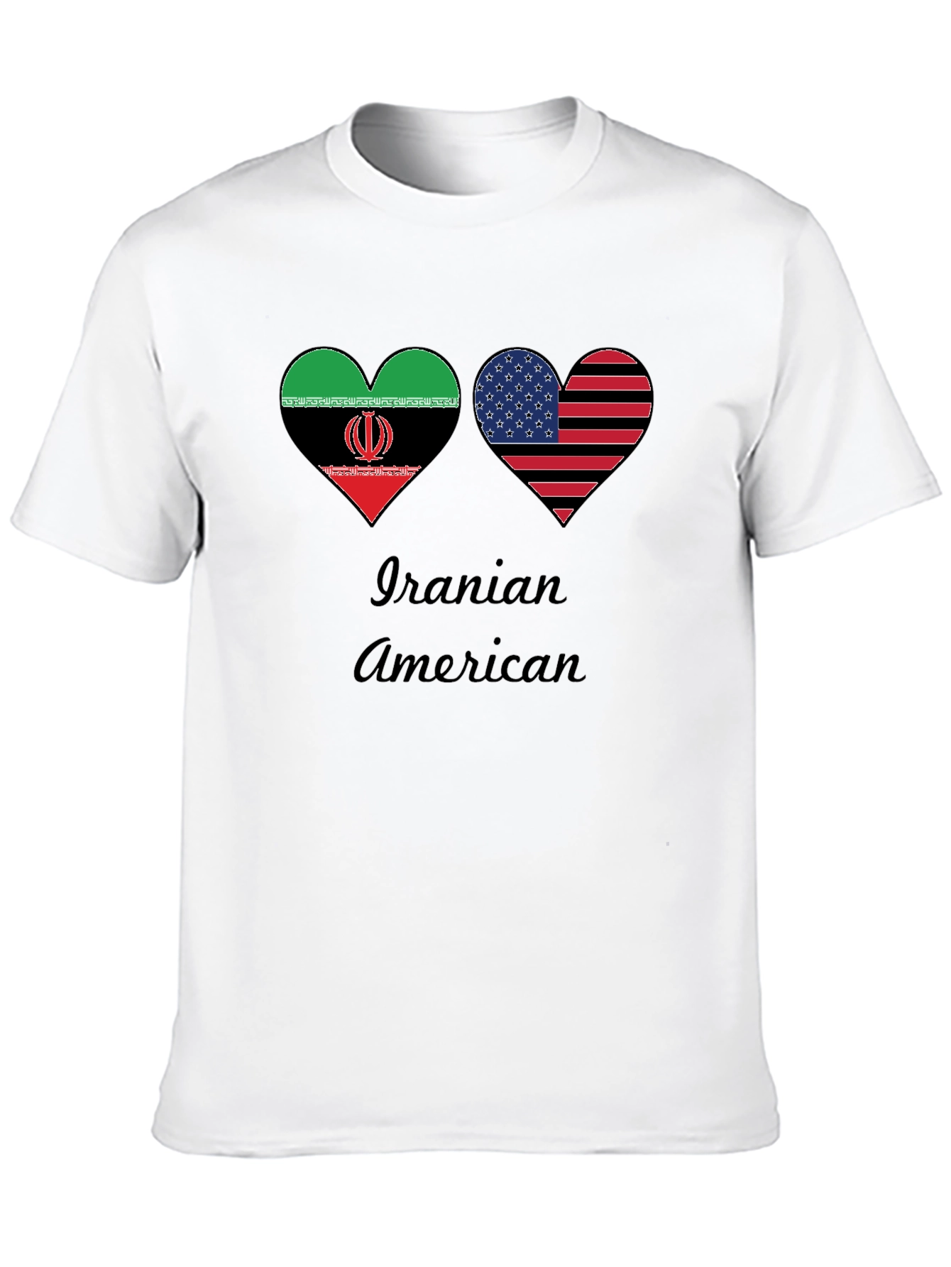 Iranian American Flag Heart T-Shirt