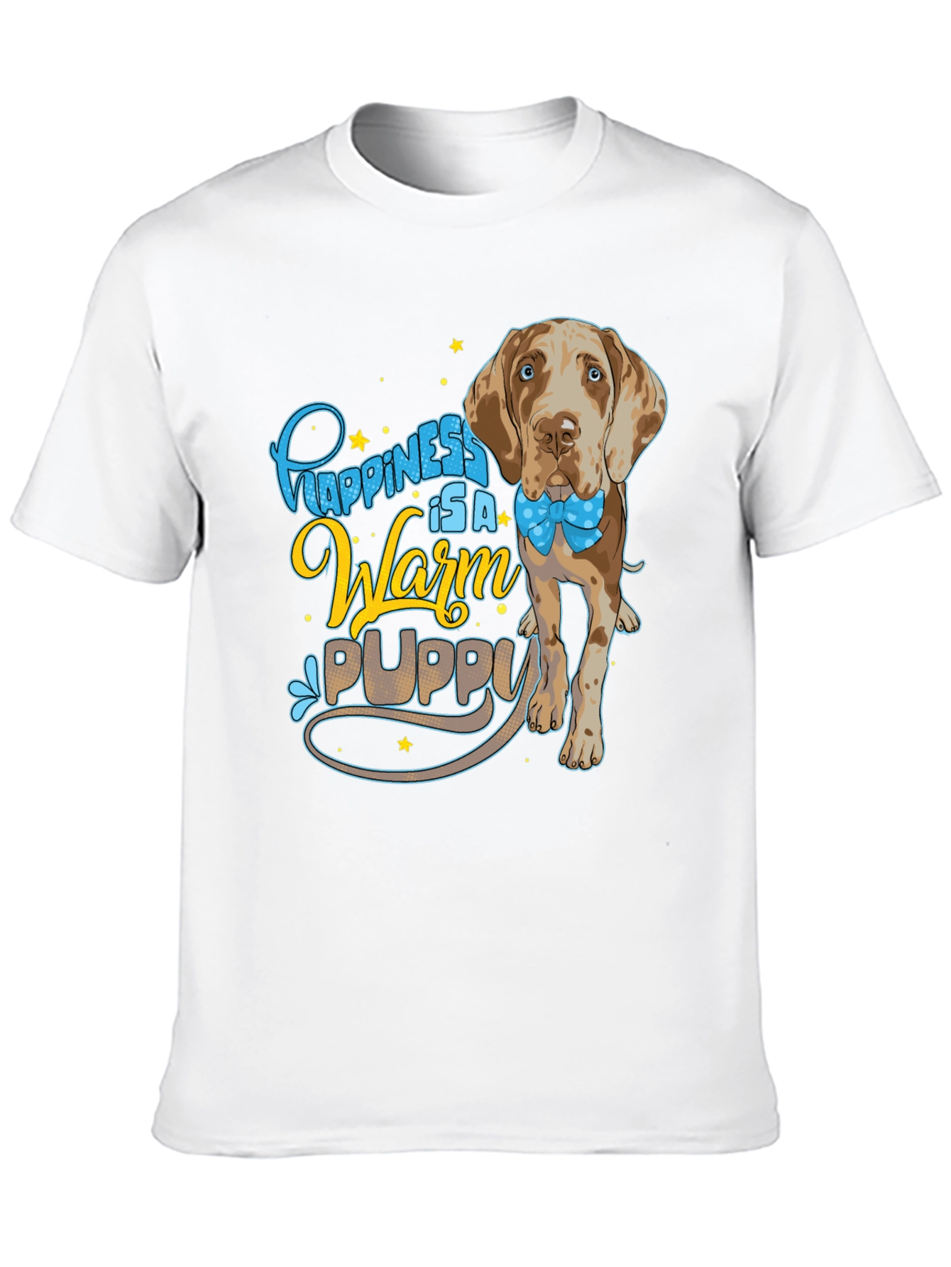 Happiness Warm Puppy Dog T-Shirt Cute Graphic Tee