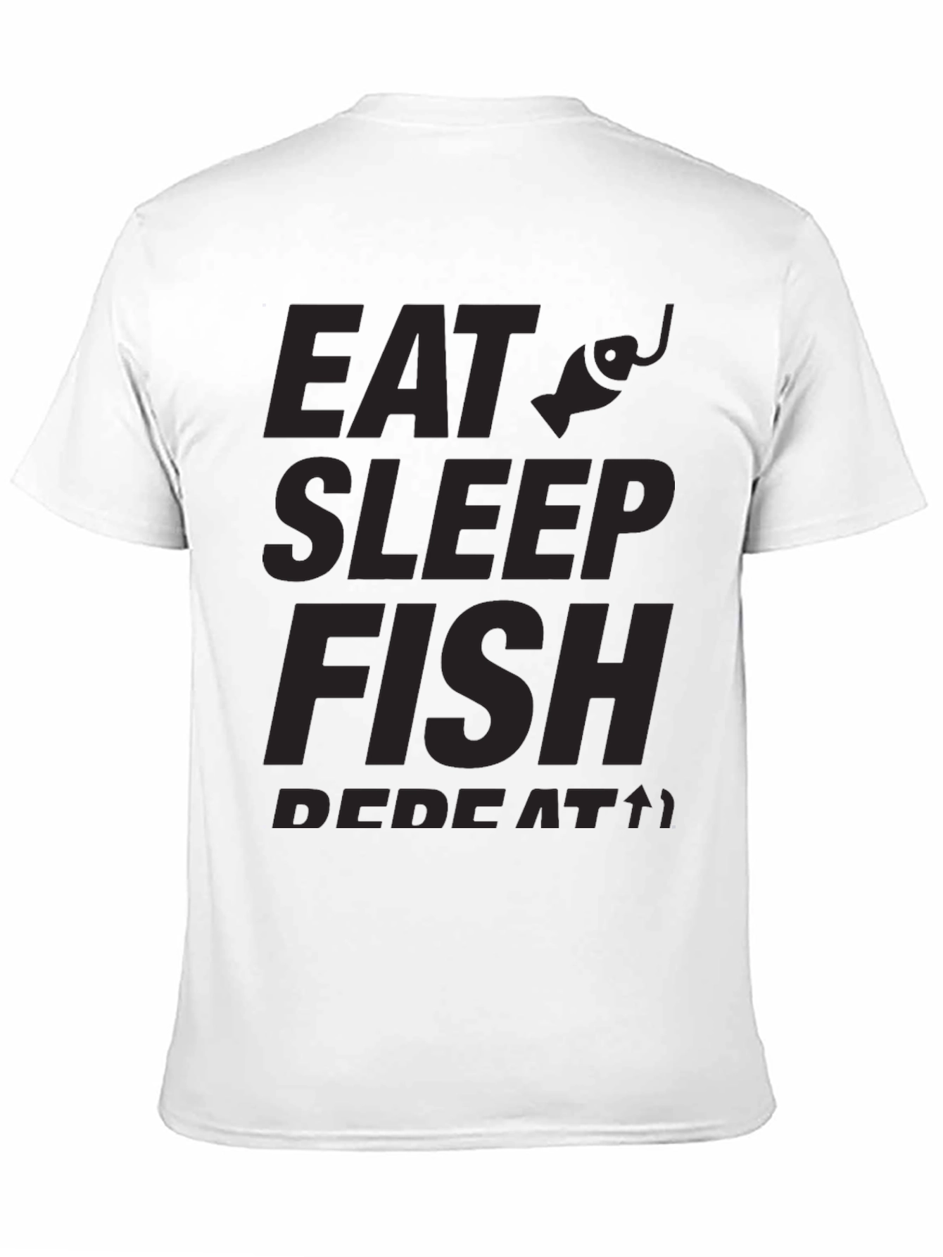 Eat Sleep Fish Repeat Black Graphic Tee