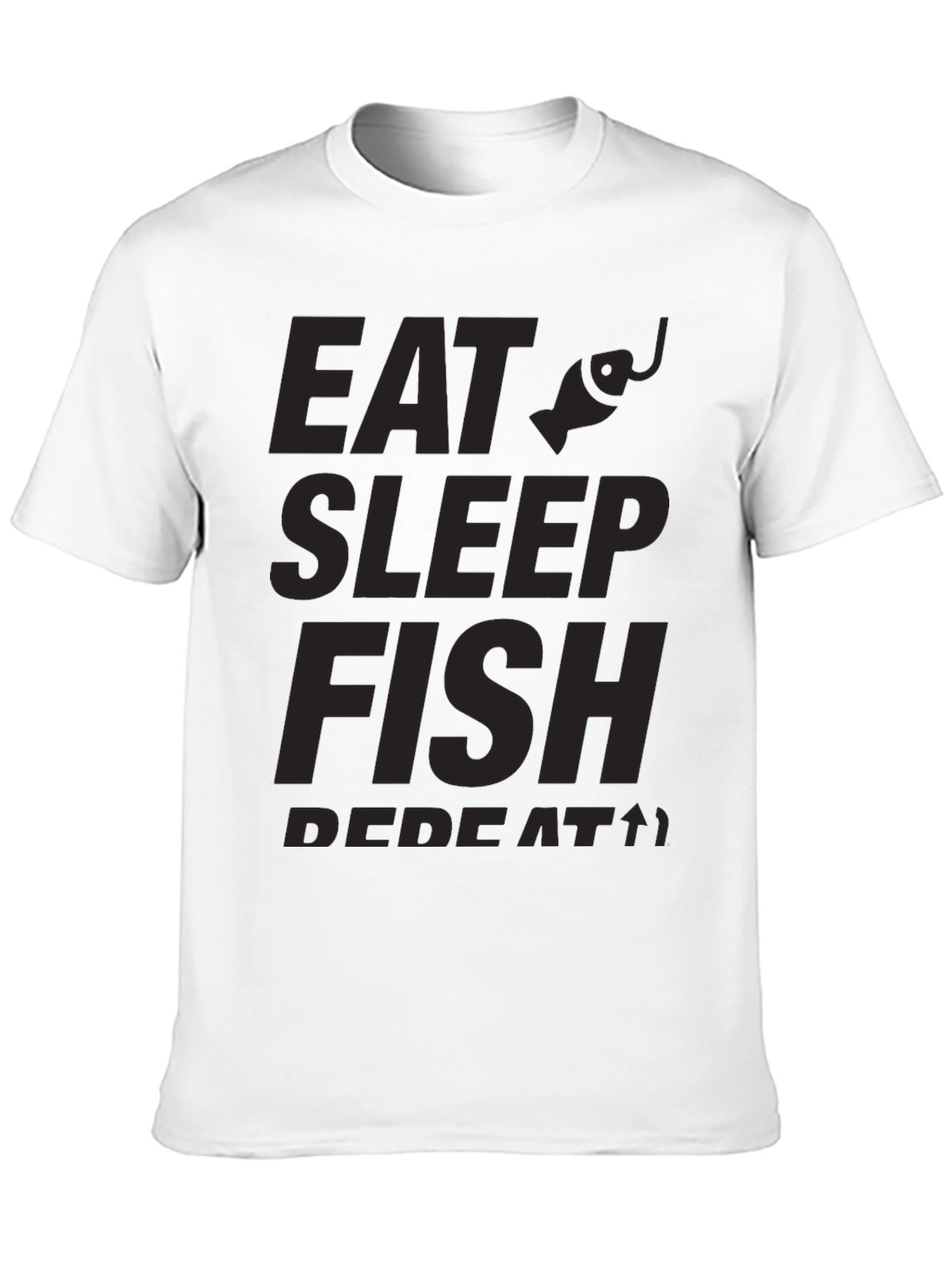 Eat Sleep Fish Repeat Black Graphic Tee