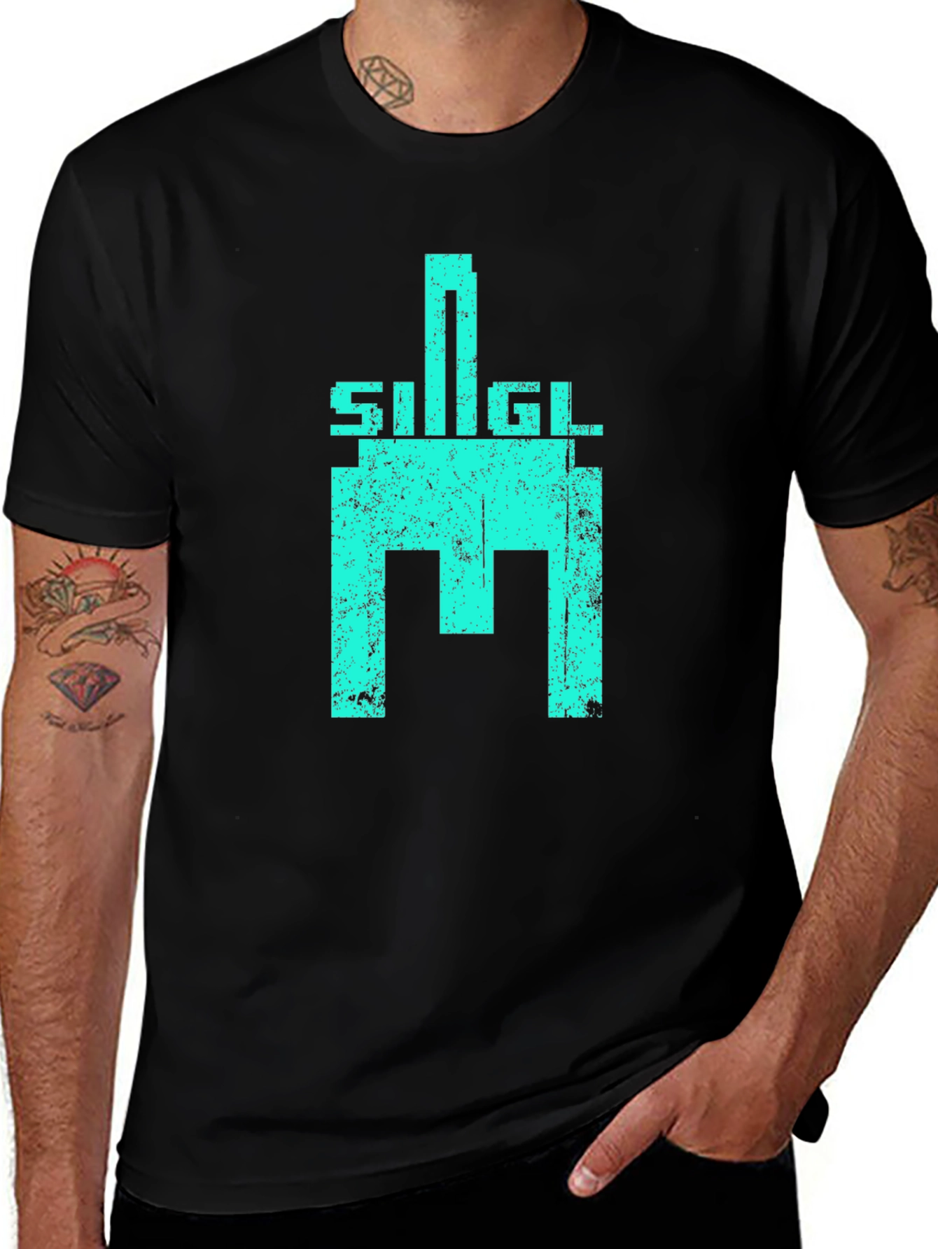 Retro SIGL Graphic T-Shirt - Distressed Print