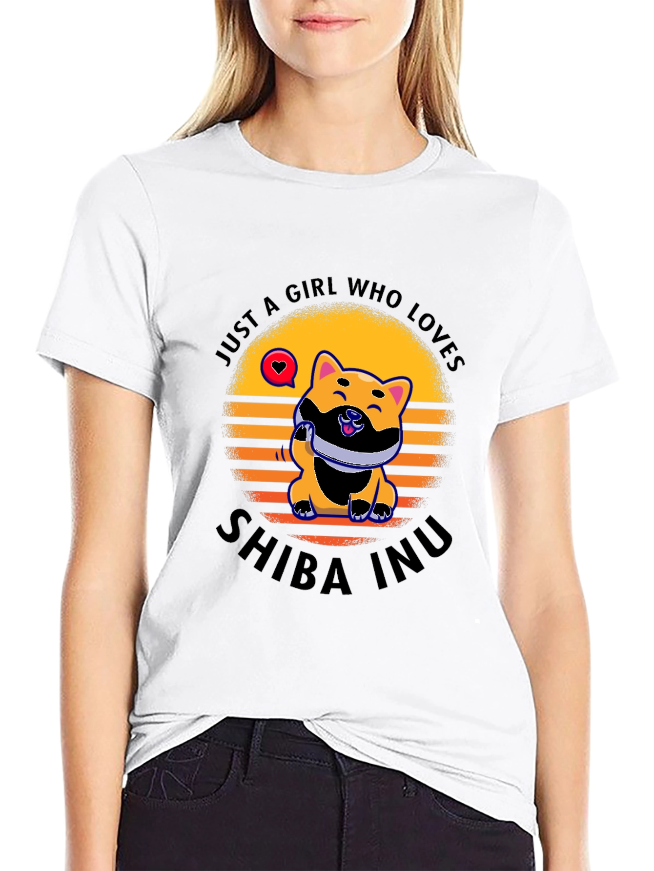 Just A Girl Who Loves Shiba Inu Dog T-Shirt