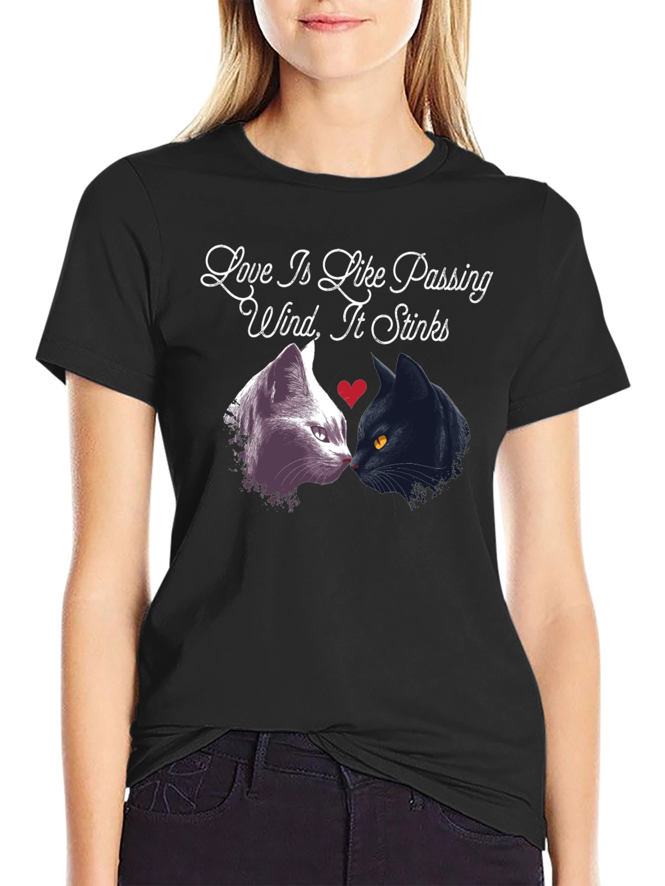 Love Stinks T-Shirt Funny Cat Tee