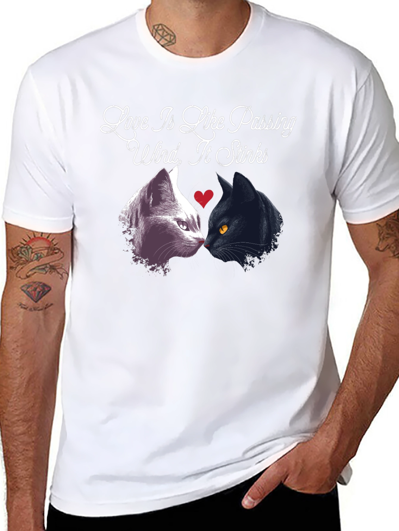 Love Stinks T-Shirt Funny Cat Tee