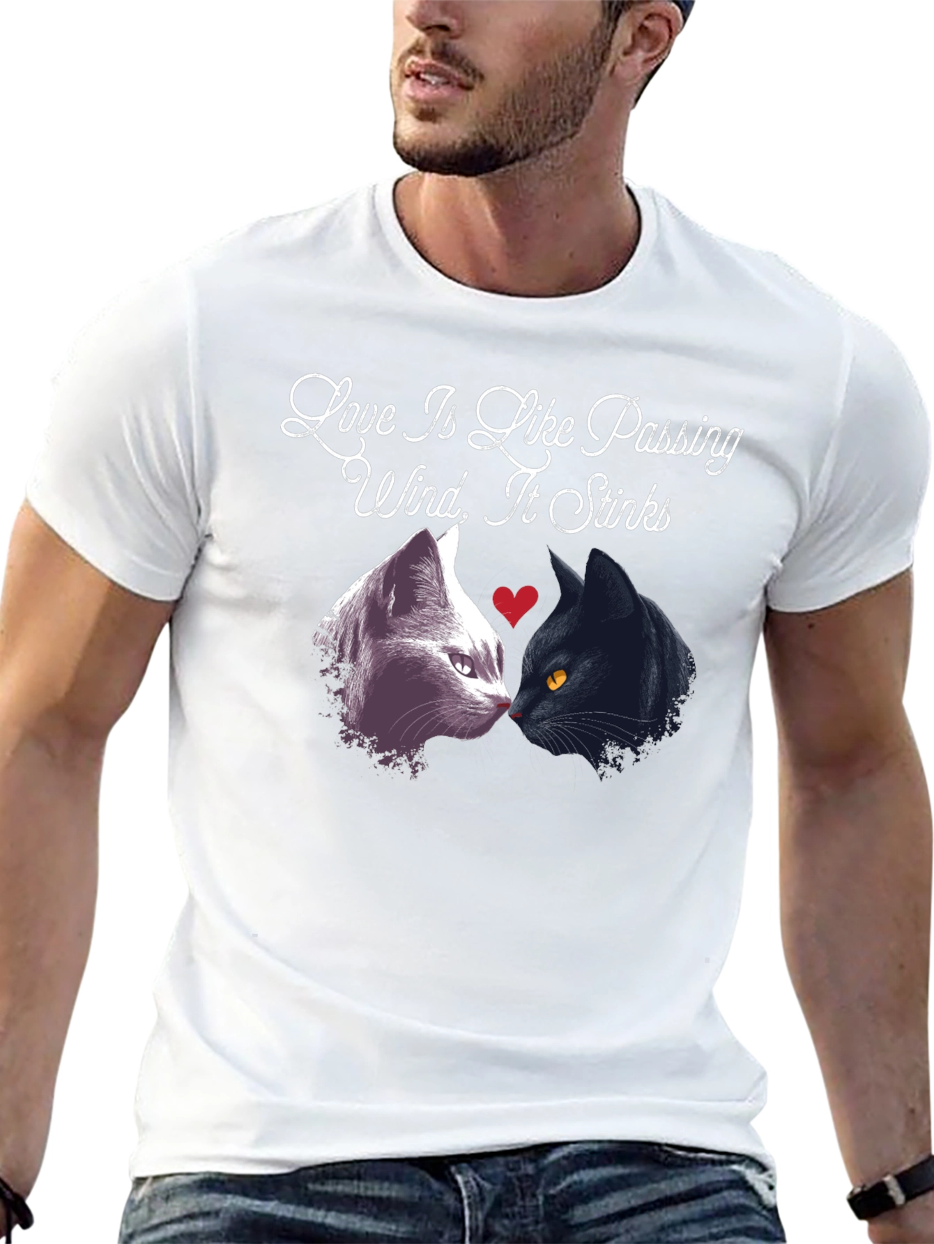 Love Stinks T-Shirt Funny Cat Tee