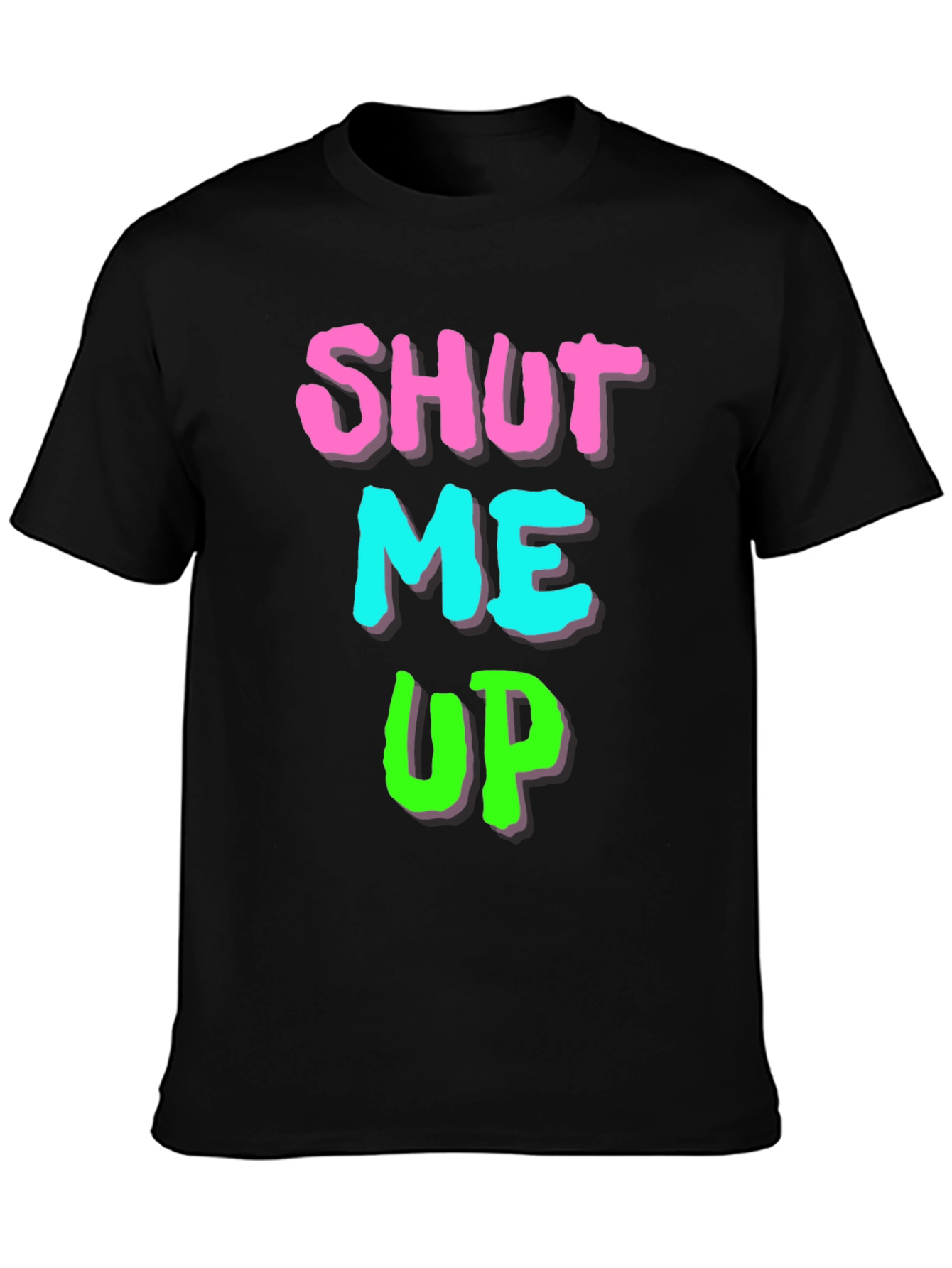 Shut Me Up Graphic Print Black T-Shirt