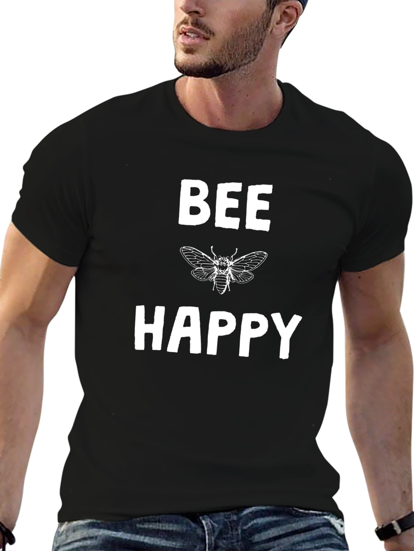Bee Happy Graphic Tee - Black T-Shirt