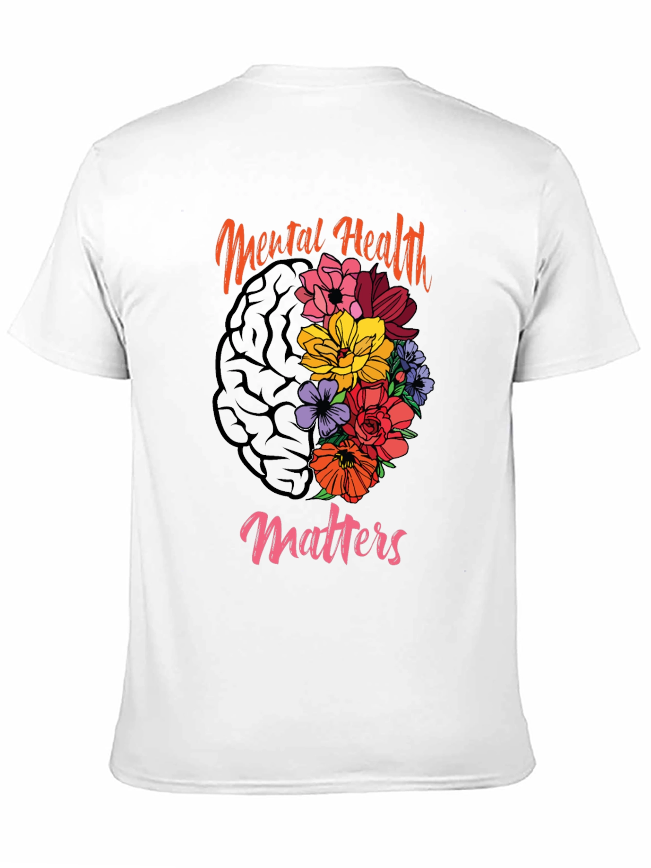 Mental Health Matters Floral Brain T-Shirt