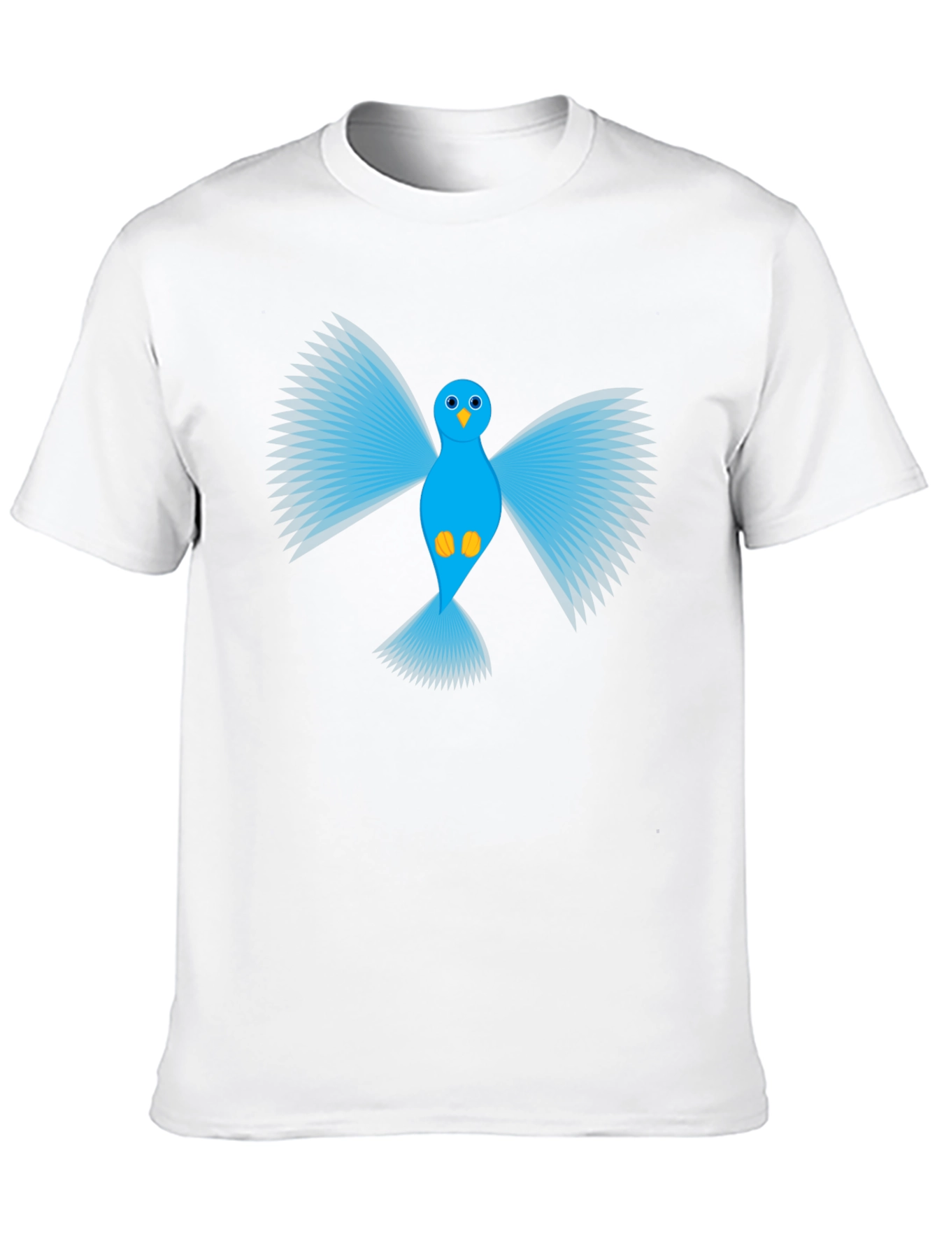 Blue Bird Graphic Black T-Shirt - Mens Casual Tee