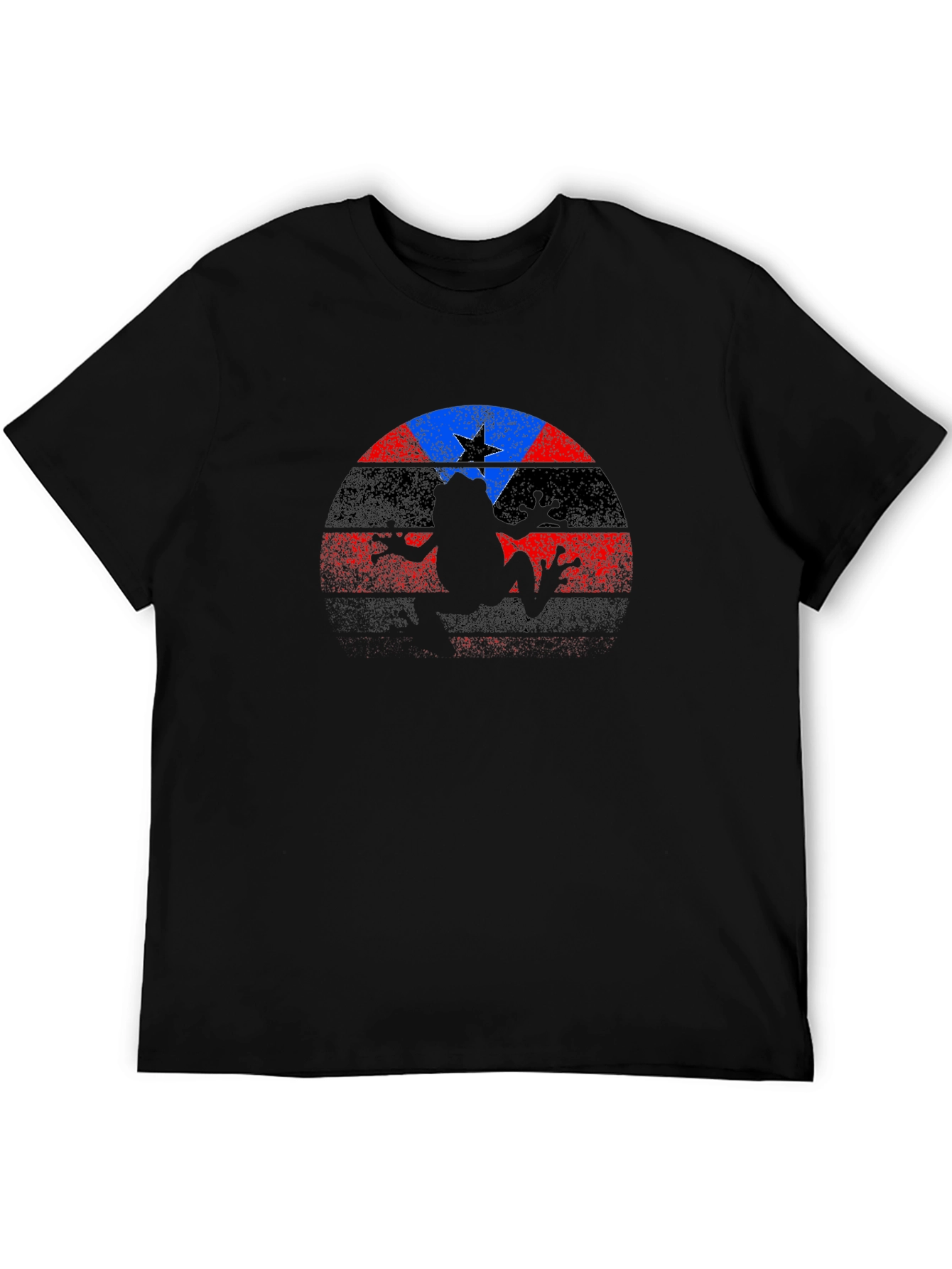 Coqui Frog Puerto Rico Flag Graphic T-Shirt