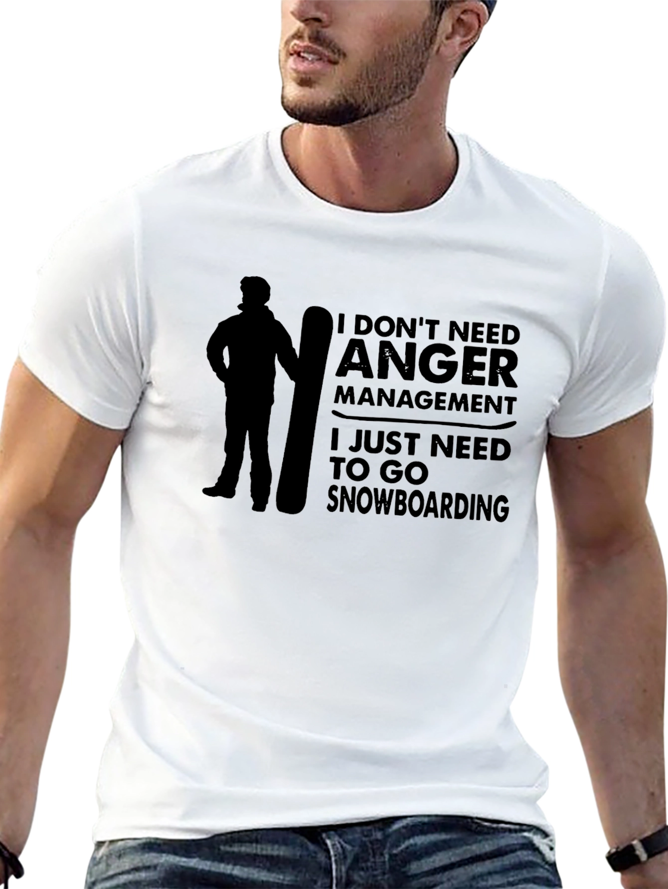 Funny Snowboarding T-Shirt Anger Management Tee