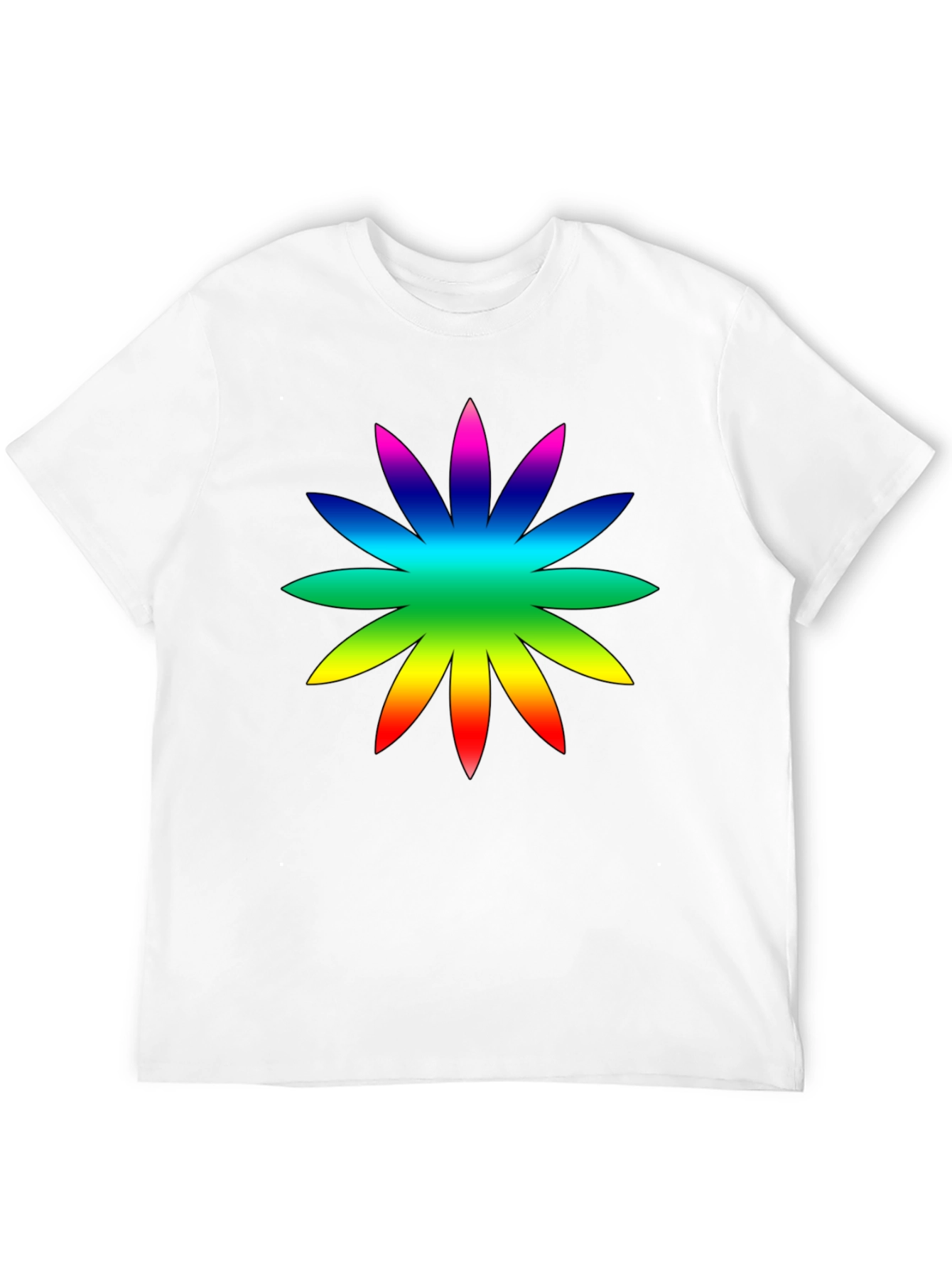 Rainbow Flower Graphic Tee - Soft Cotton Casual Shirt