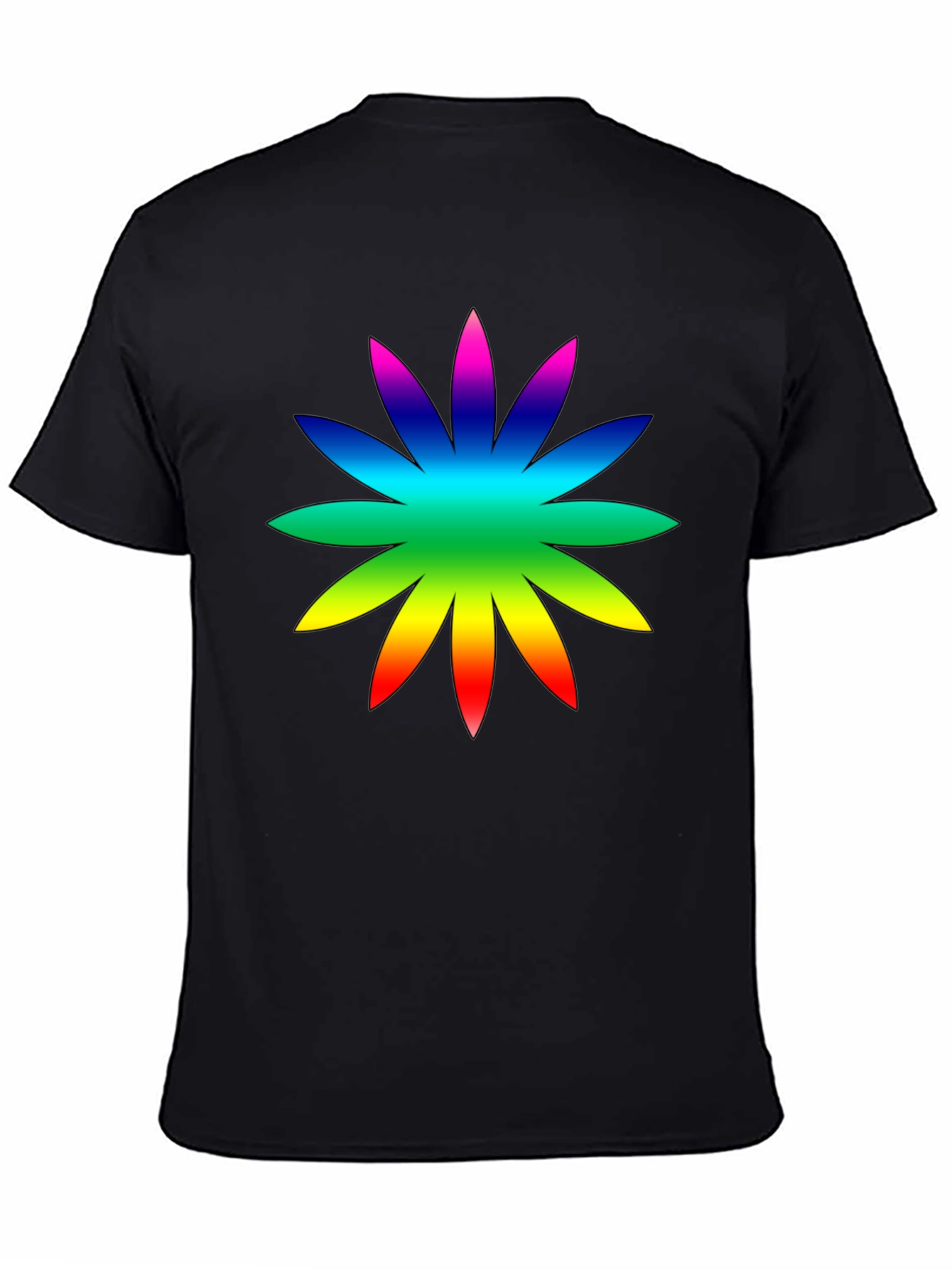 Rainbow Flower Graphic Tee - Soft Cotton Casual Shirt