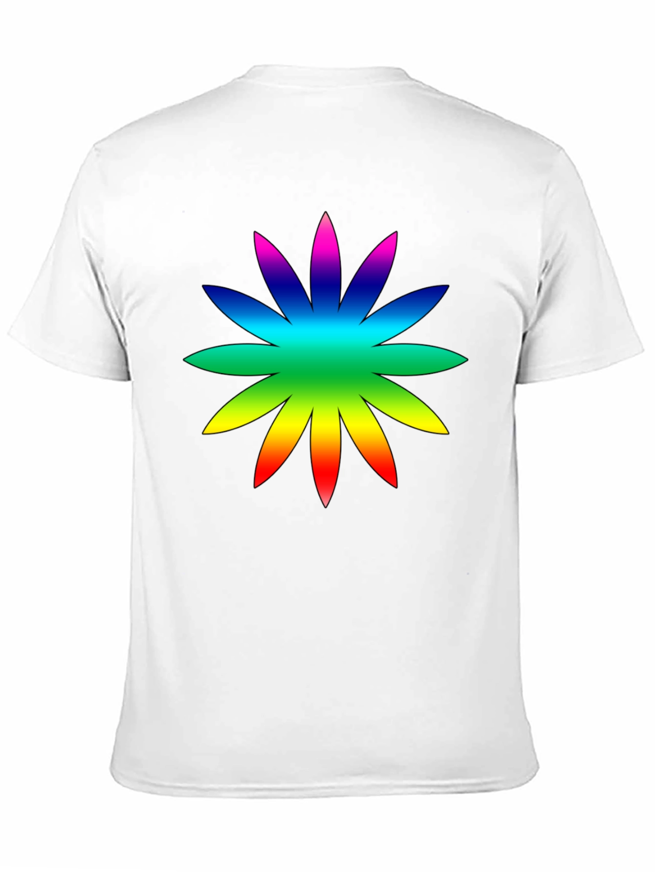 Rainbow Flower Graphic Tee - Soft Cotton Casual Shirt