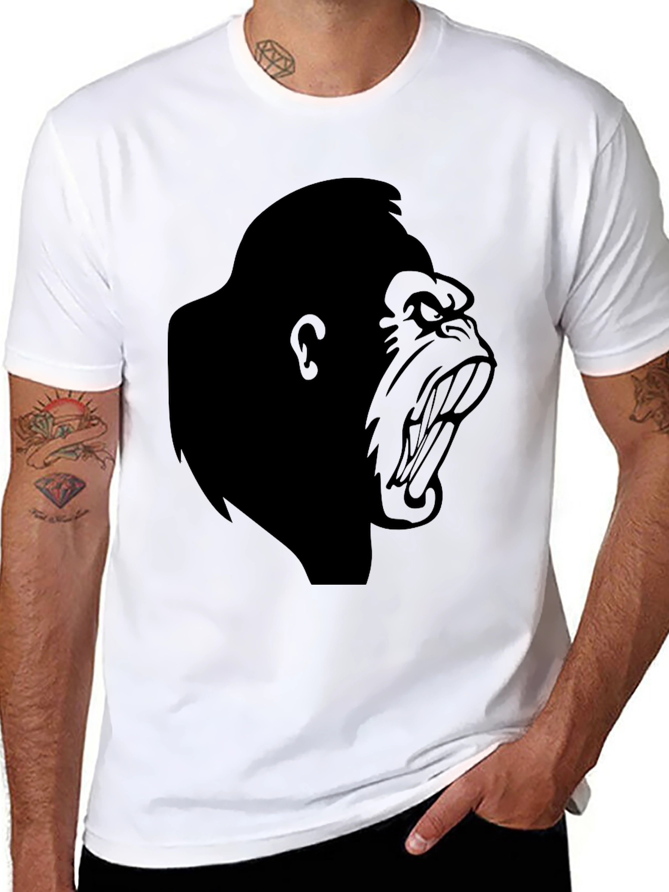 Angry Gorilla Graphic T-Shirt - Black