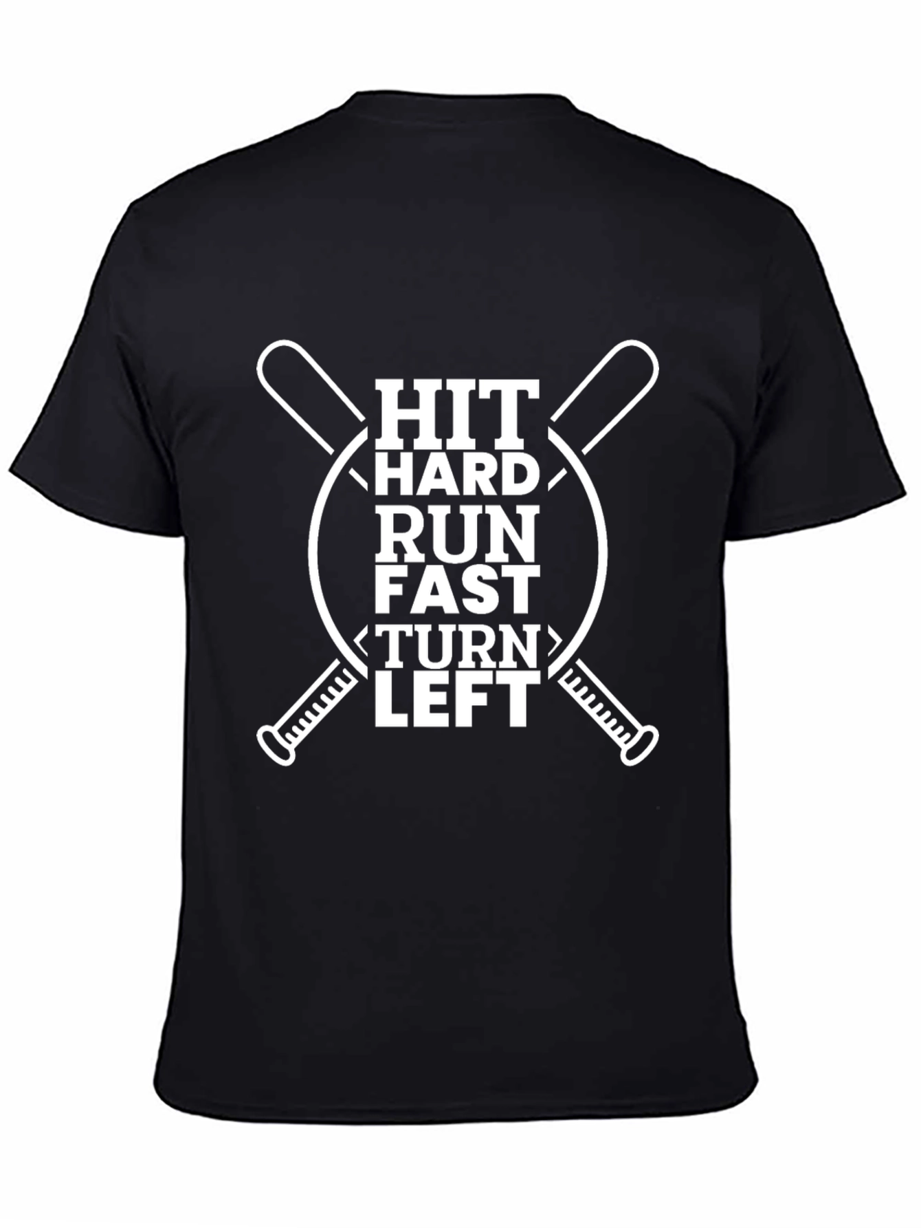 Hit Hard Run Fast Baseball Graphic T-Shirt