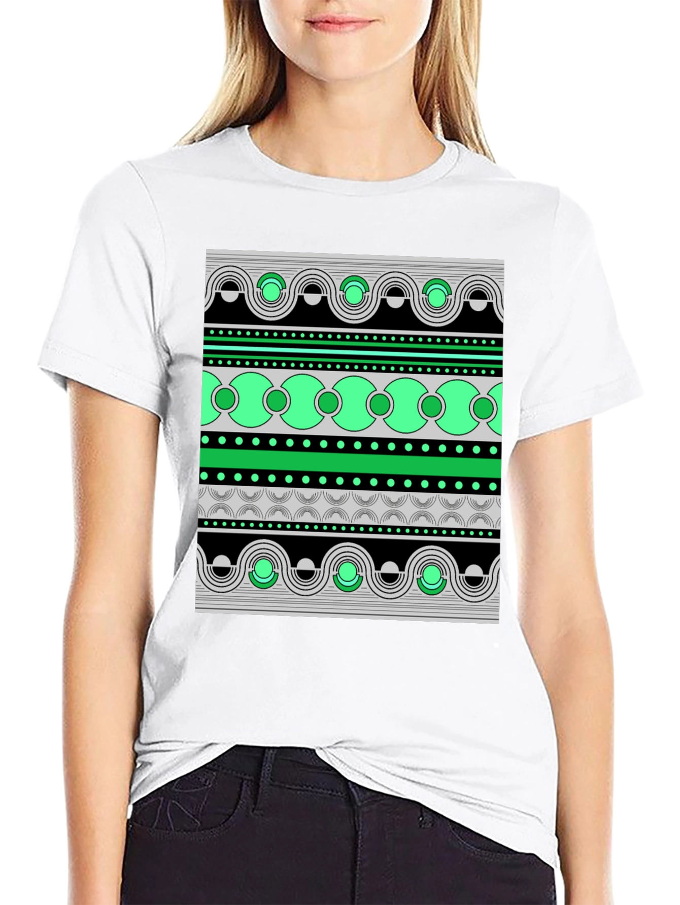 Abstract Pattern Graphic Print Tee