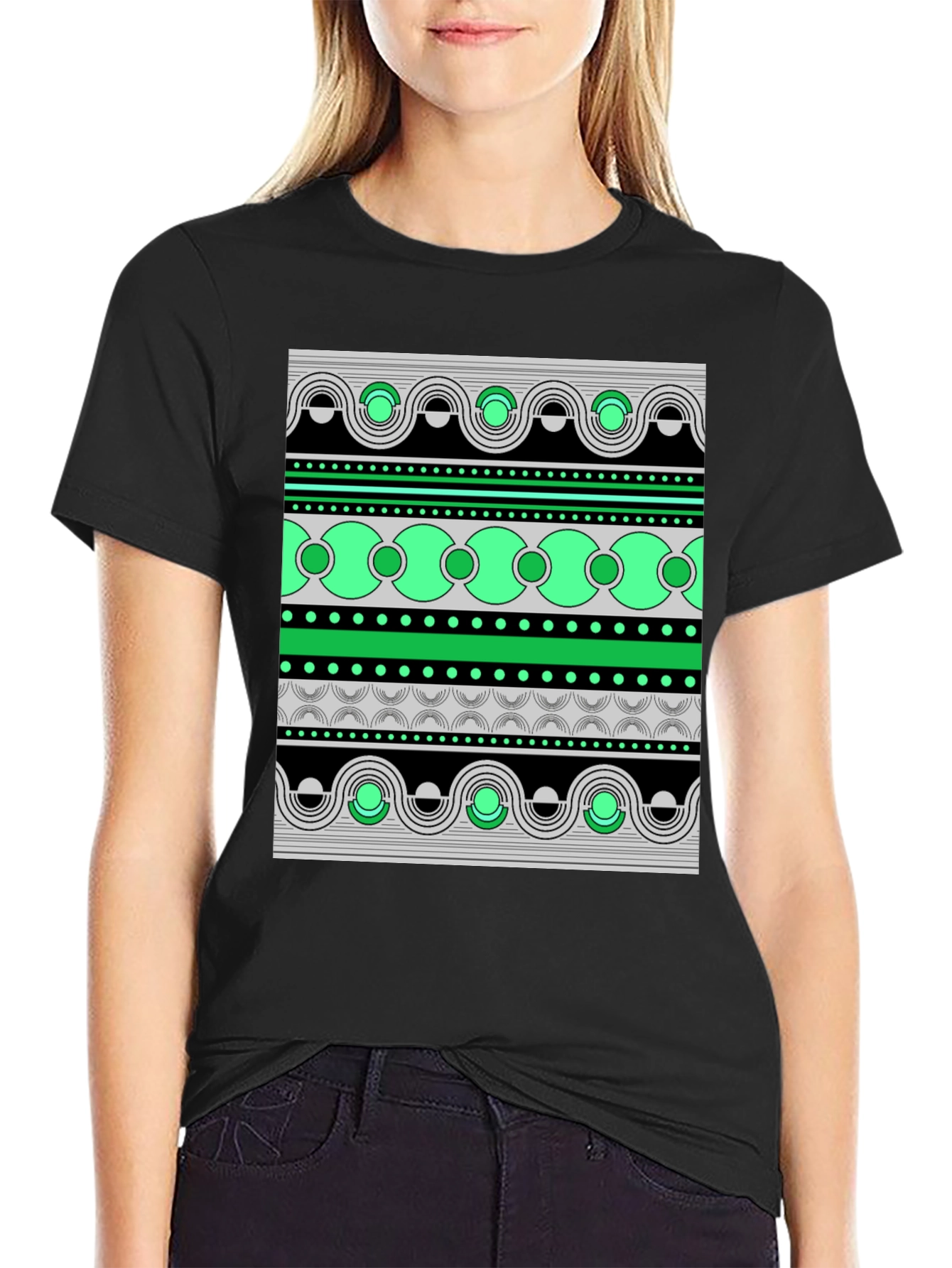 Abstract Pattern Graphic Print Tee