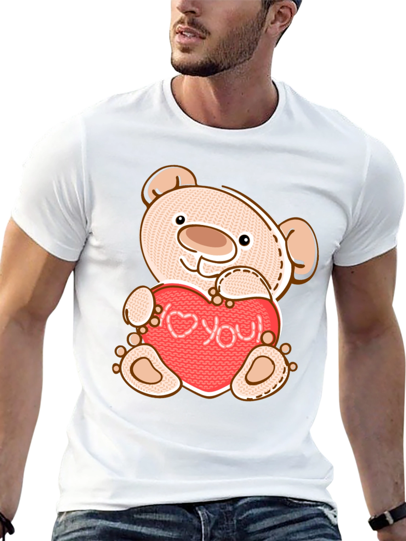 Teddy Bear Holding Love You Heart T-Shirt