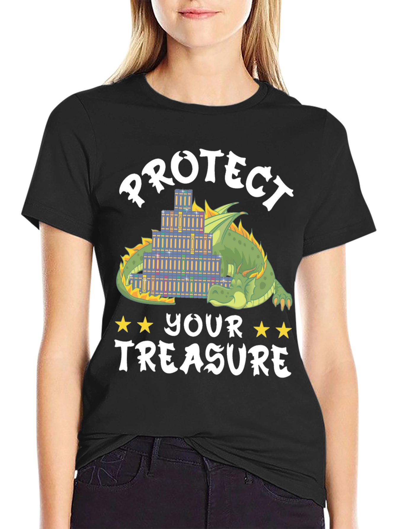 Protect Your Treasure Dragon Book Lover T-Shirt