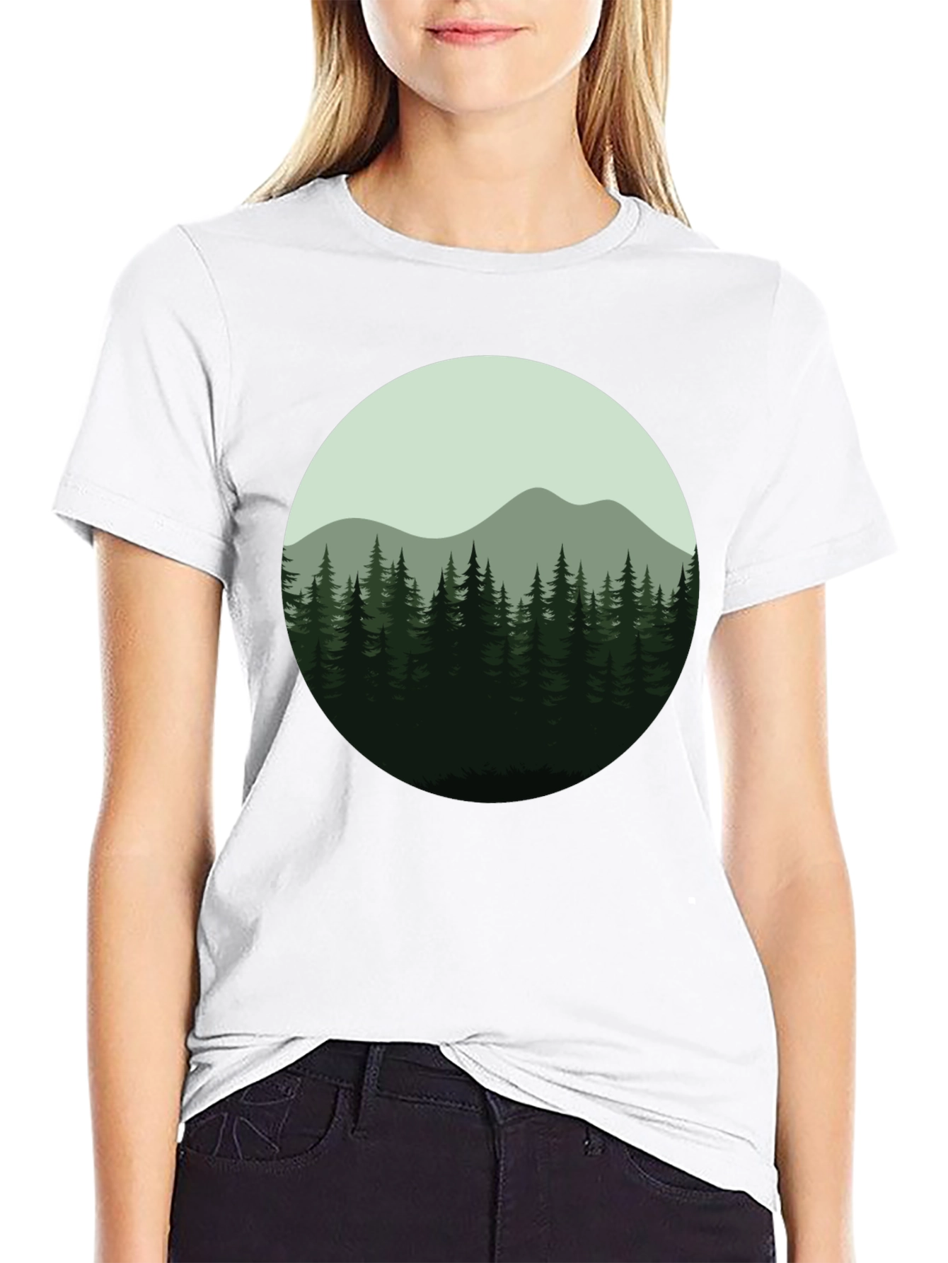 Natures Embrace Tee: Forest Mountain Design