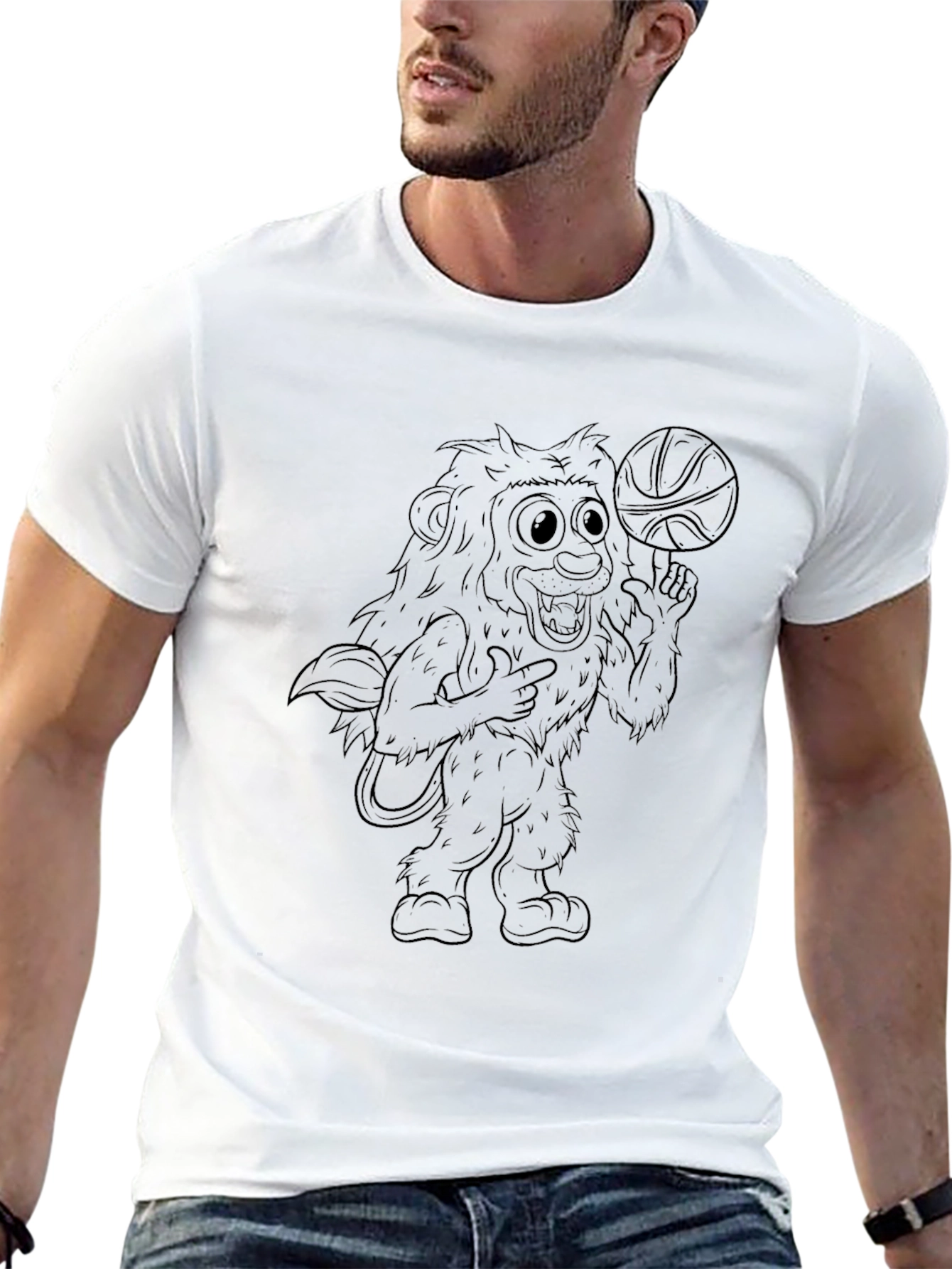 Lion Basketball Graphic Tee - Black T-Shirt