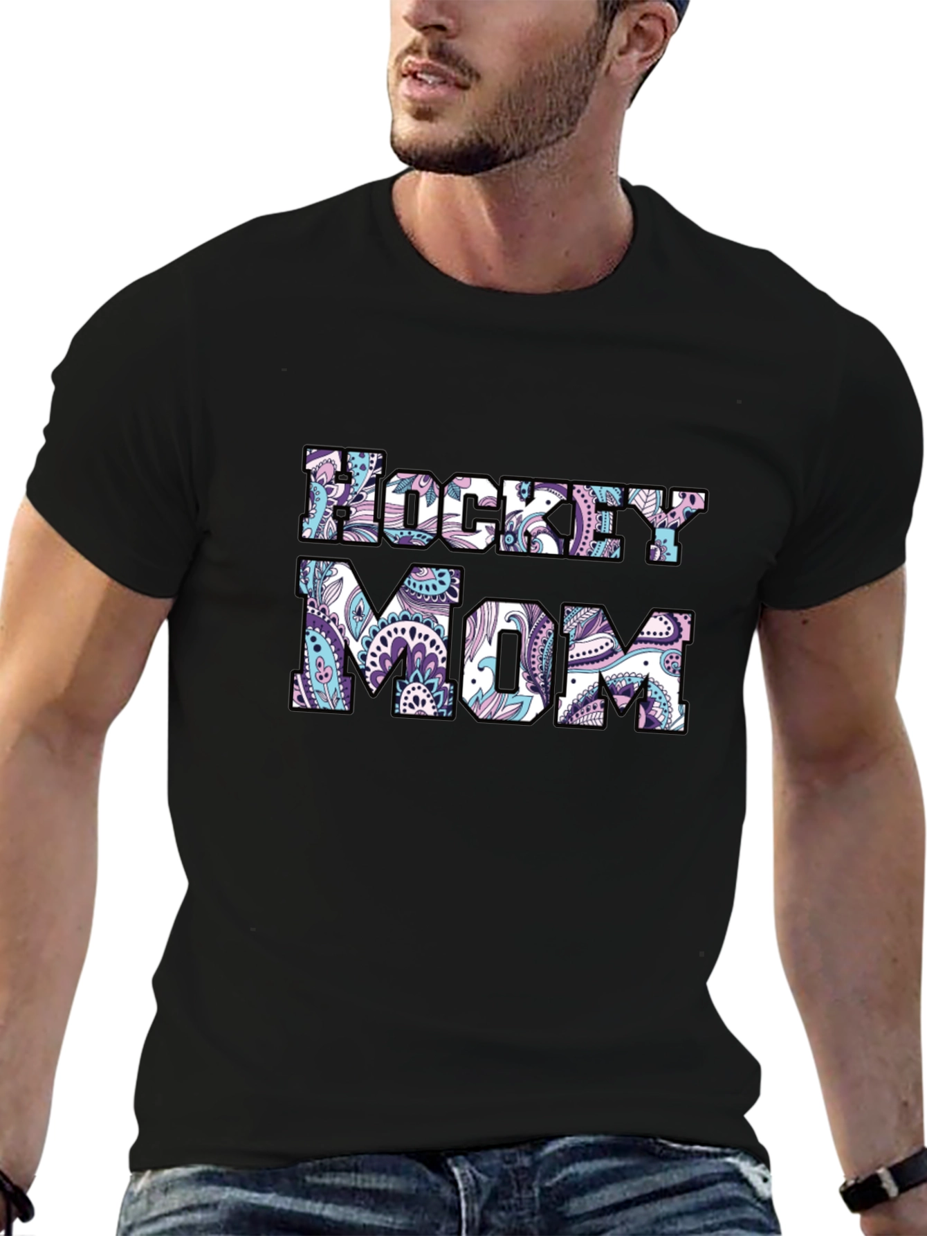 Hockey Mom Paisley Graphic T-Shirt