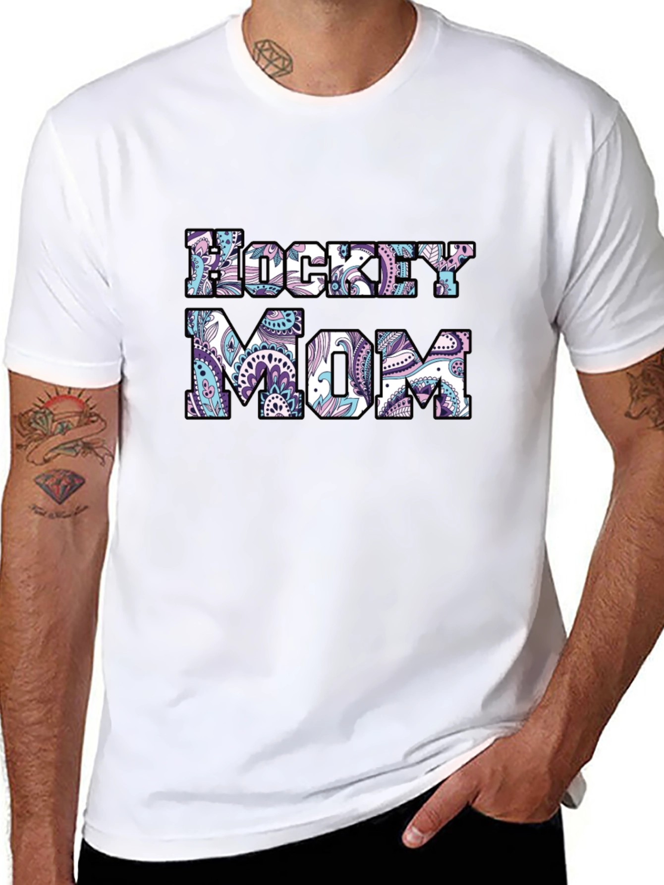 Hockey Mom Paisley Graphic T-Shirt