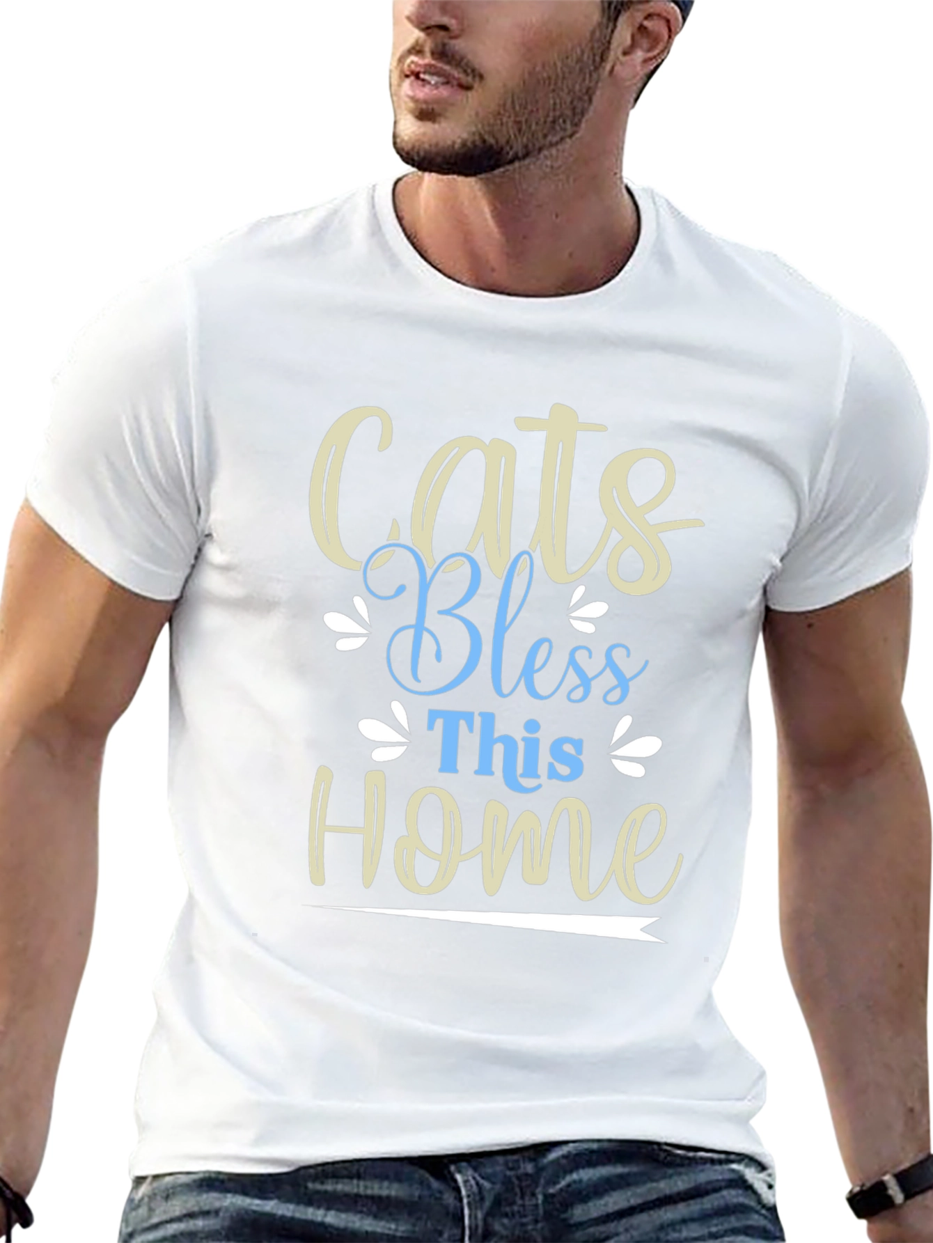 Cats Bless This Home Graphic T-Shirt