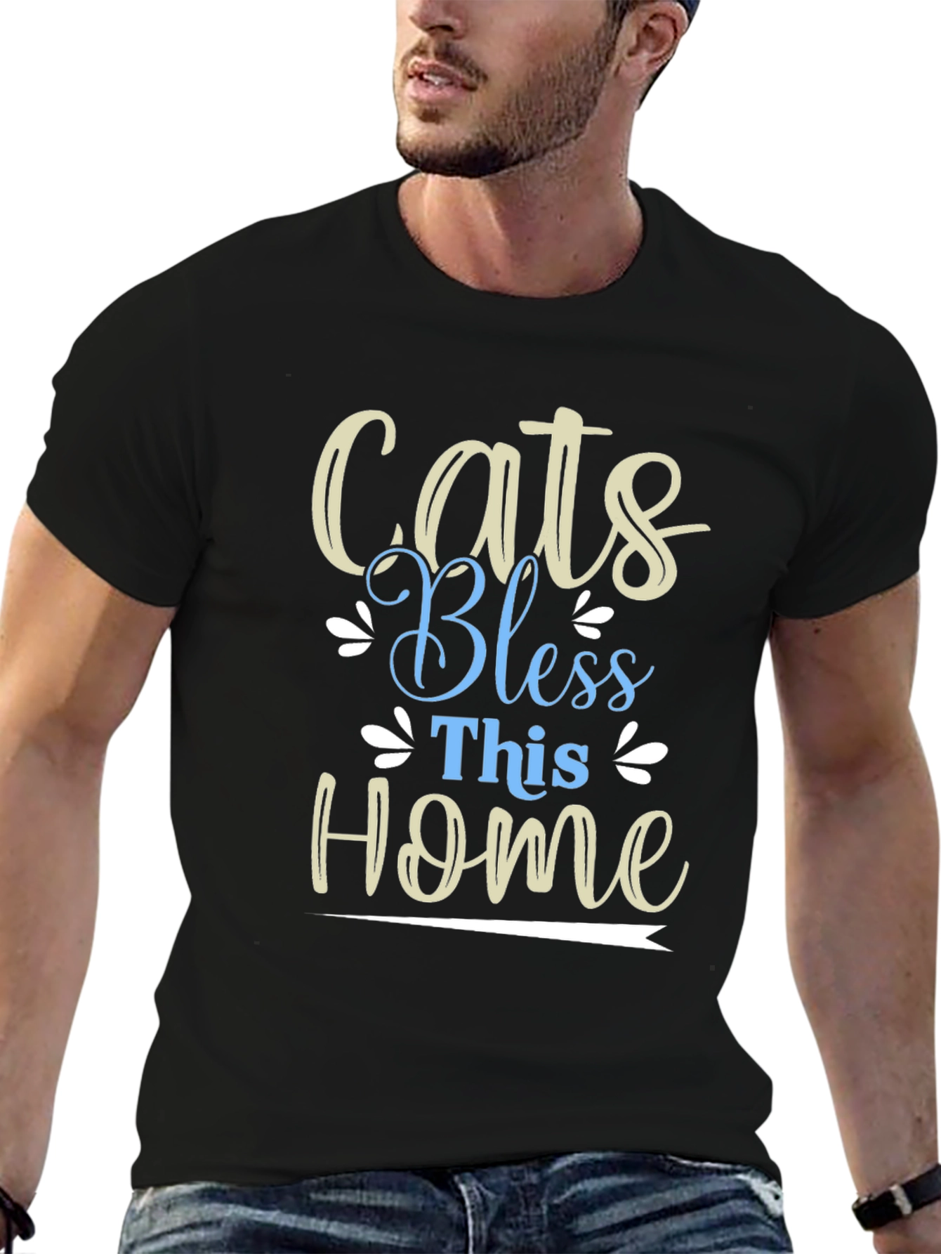 Cats Bless This Home Graphic T-Shirt
