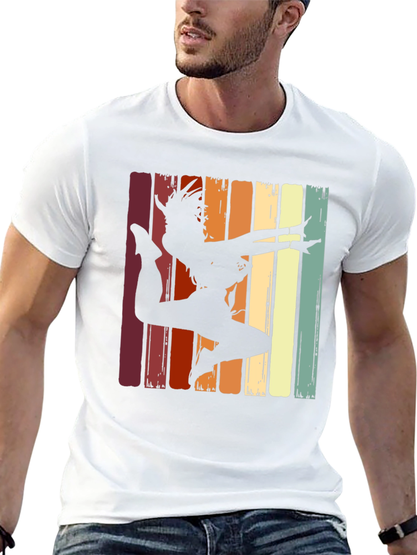 Retro Dancer Graphic Tee - Black Cotton T-Shirt