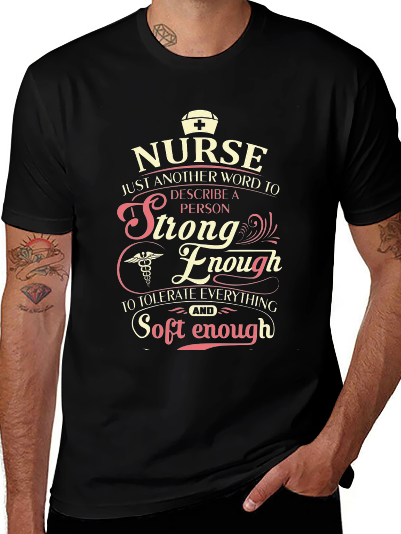 Nurse Strong Enough T-Shirt Black
