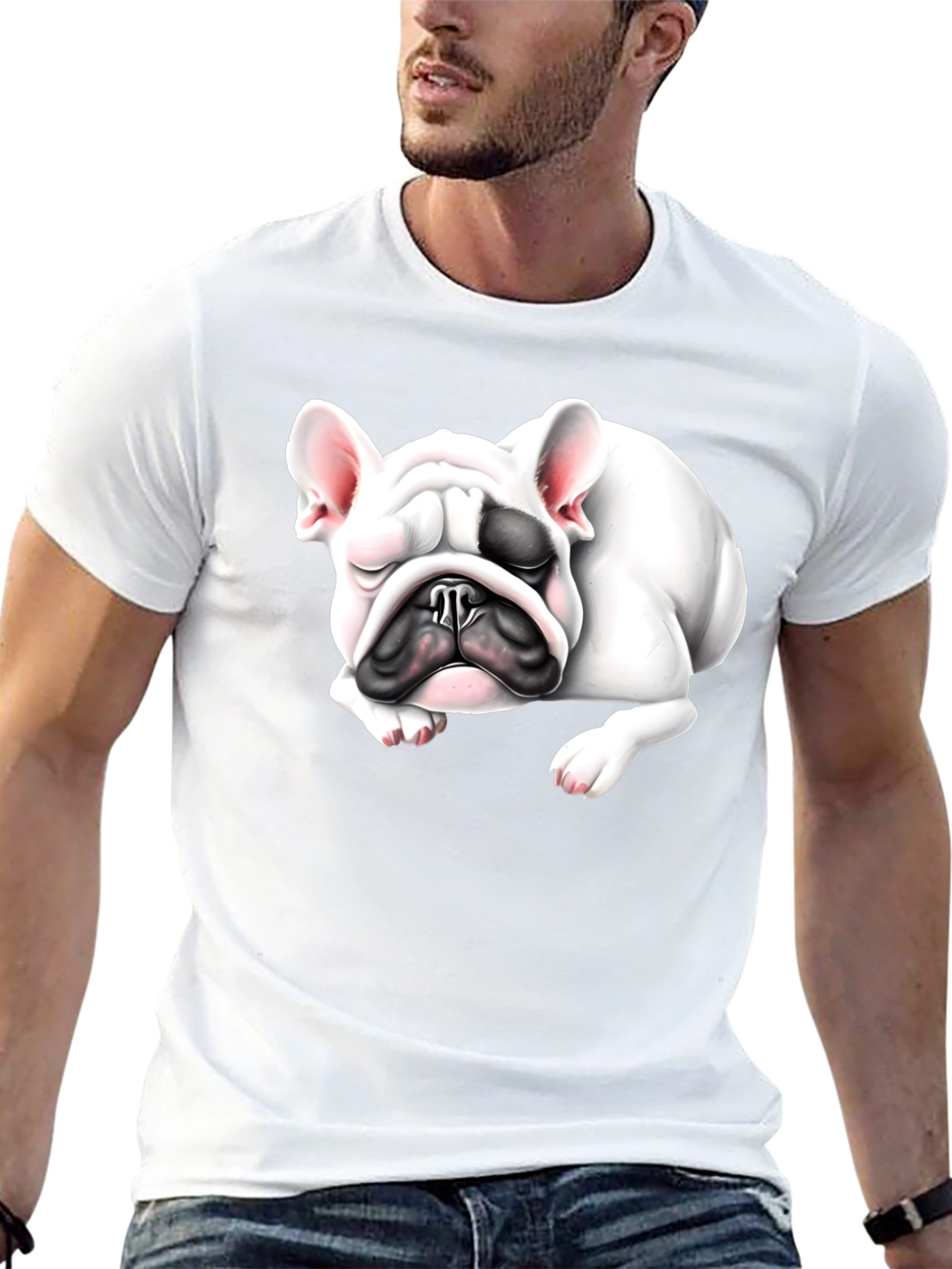 Sleeping Bulldog Graphic Tee - Black Cotton Comfort